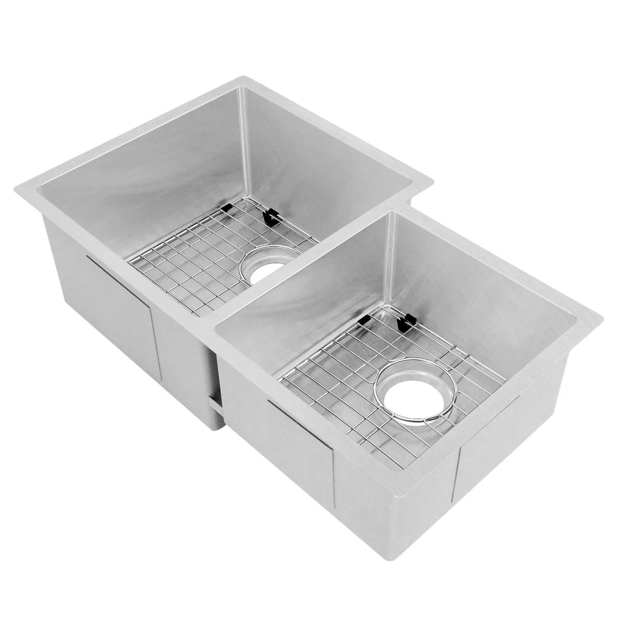 ZLINE 32 in. Jackson Undermount Double Bowl DuraSnow® Stainless Steel Kitchen Sink with Bottom Grid, SRDR-32S - Cheap Abt