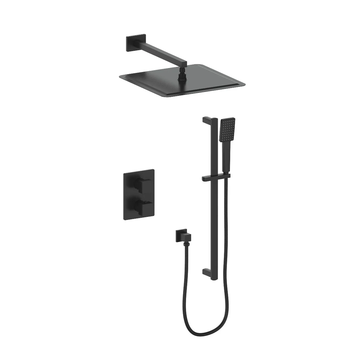 ZLINE Crystal Bay Thermostatic Shower System in Matte Black, CBY-SHS-T2-MB - Cheap Abt