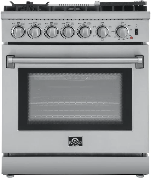 Forno 30 In. Breno Dual Fuel Range in Stainless Steel 5 Italian Burners, FFSGS6196-30 - Cheap Abt