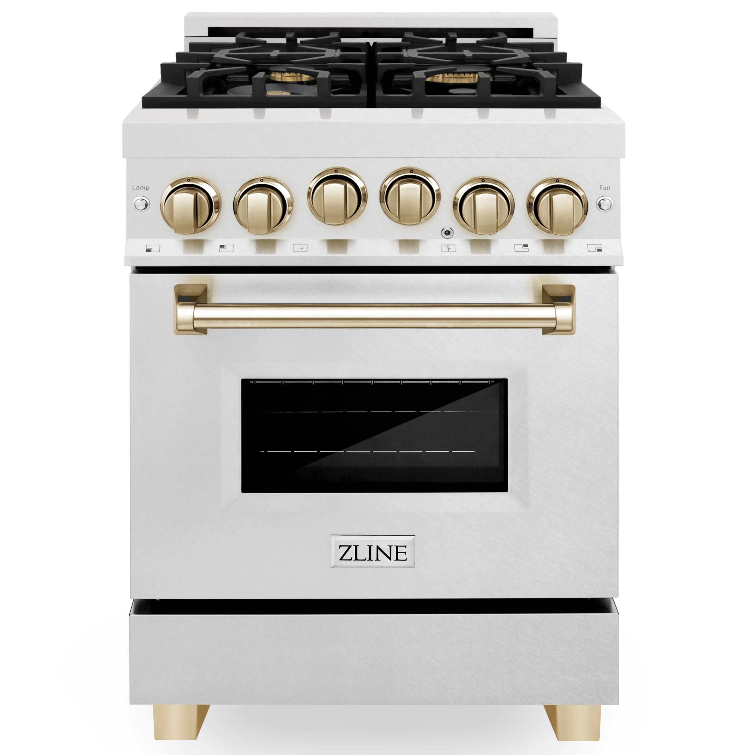 ZLINE Autograph Edition 24 in. Range with Gas Burner and Gas Oven in DuraSnow® Stainless Steel with Gold Accents, RGSZ-SN-24-G - Cheap Abt