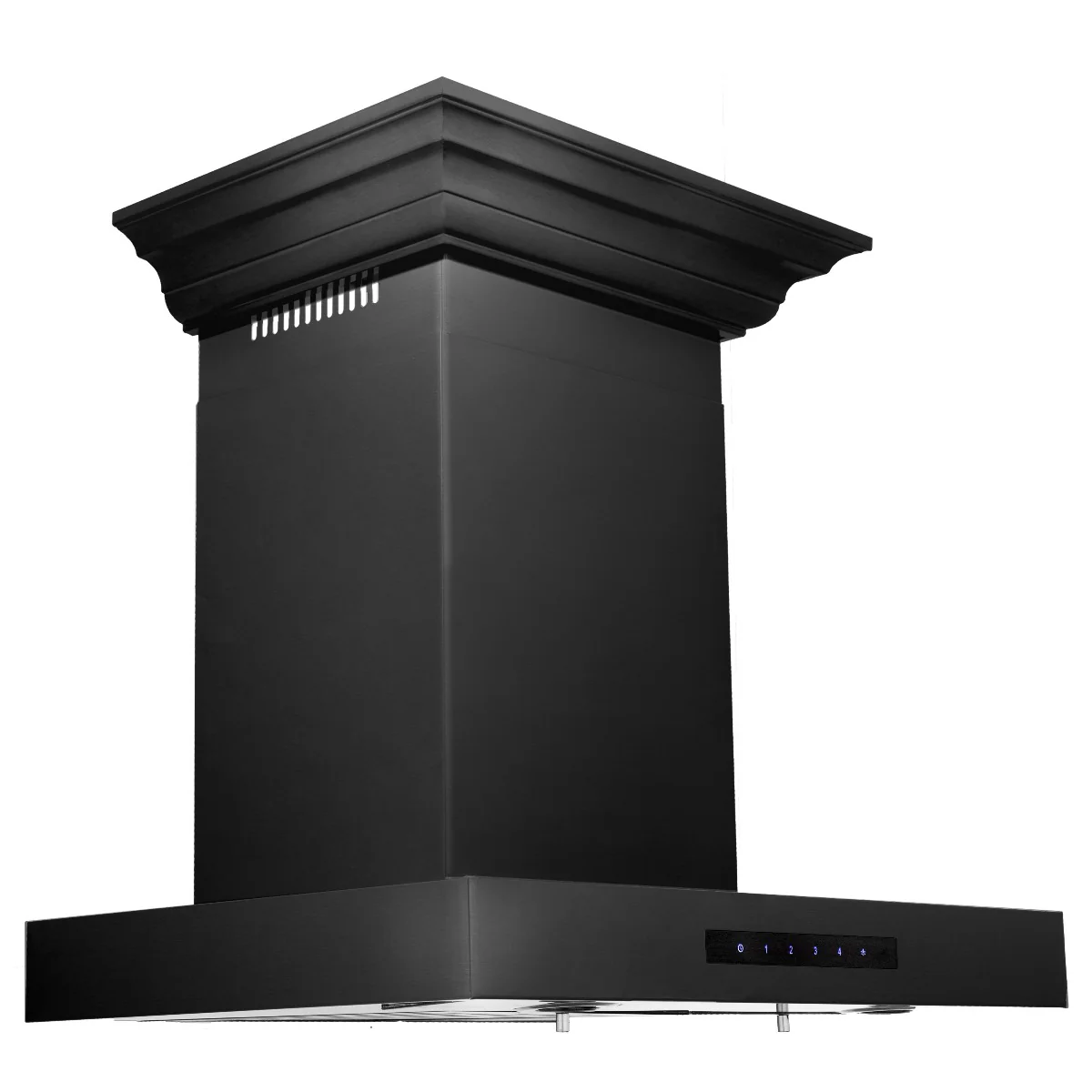 ZLINE 24 in. Convertible Vent Wall Mount Range Hood in Black Stainless Steel with Crown Molding, BSKENCRN-24 - Cheap Abt