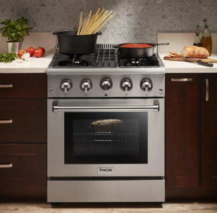 Thor Kitchen 30 in. Natural Gas Burner/Electric Oven Range in Stainless Steel, HRD3088U - Cheap Abt