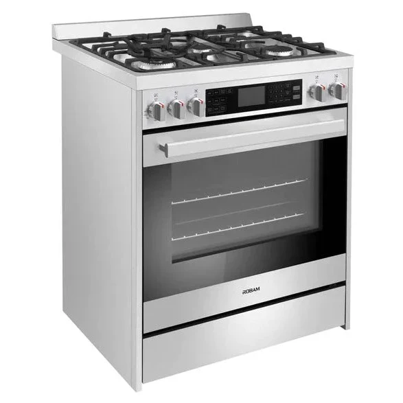 Robam 30 Inch Freestanding Gas Range with 5 Sealed Burners, 5.0 cu. ft. Oven in Stainless Steel, ROBAM-G517K - Cheap Abt