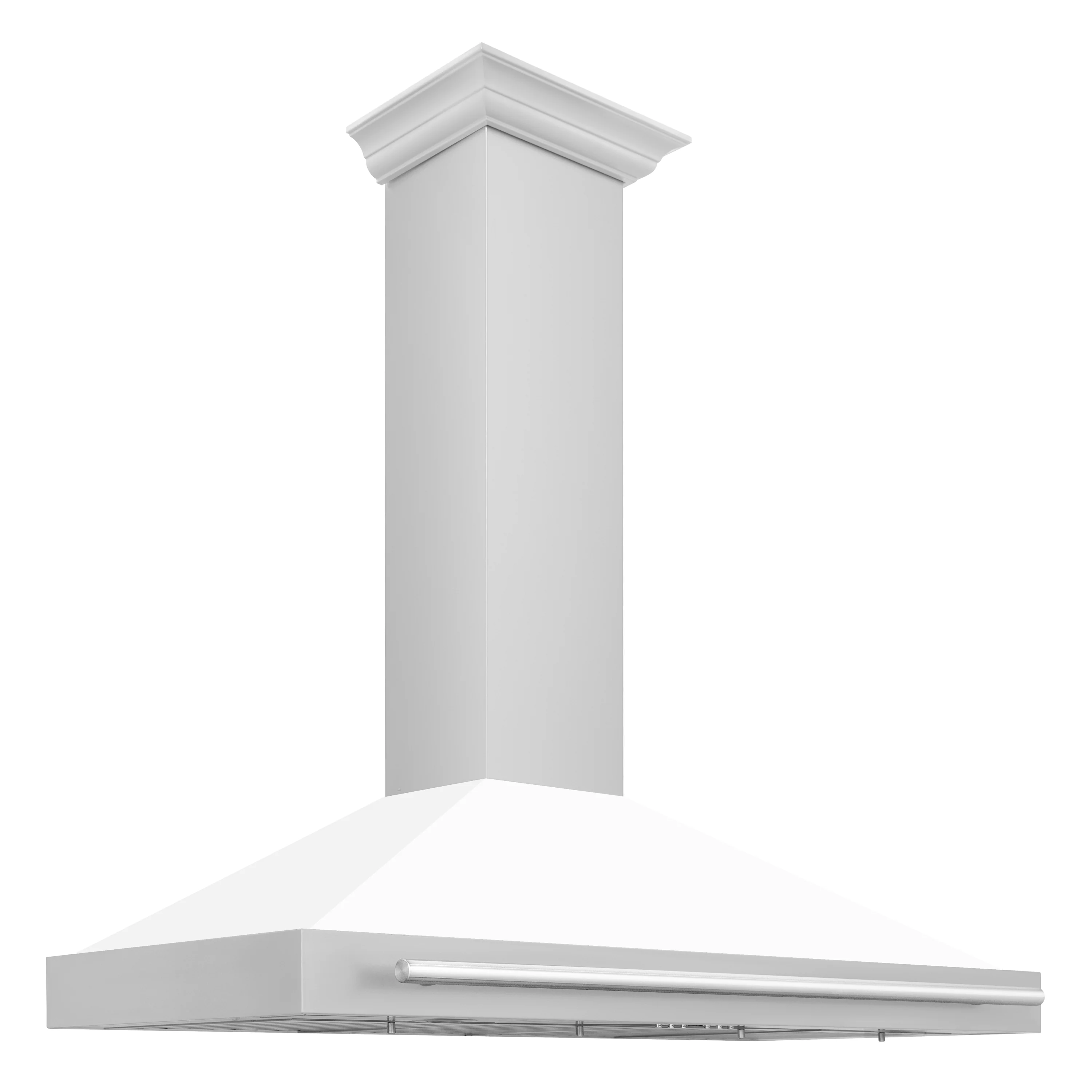 ZLINE 48 Inch Stainless Steel Range Hood with White Matte Shell and Stainless Steel Handle, KB4STX-WM-48 - Cheap Abt