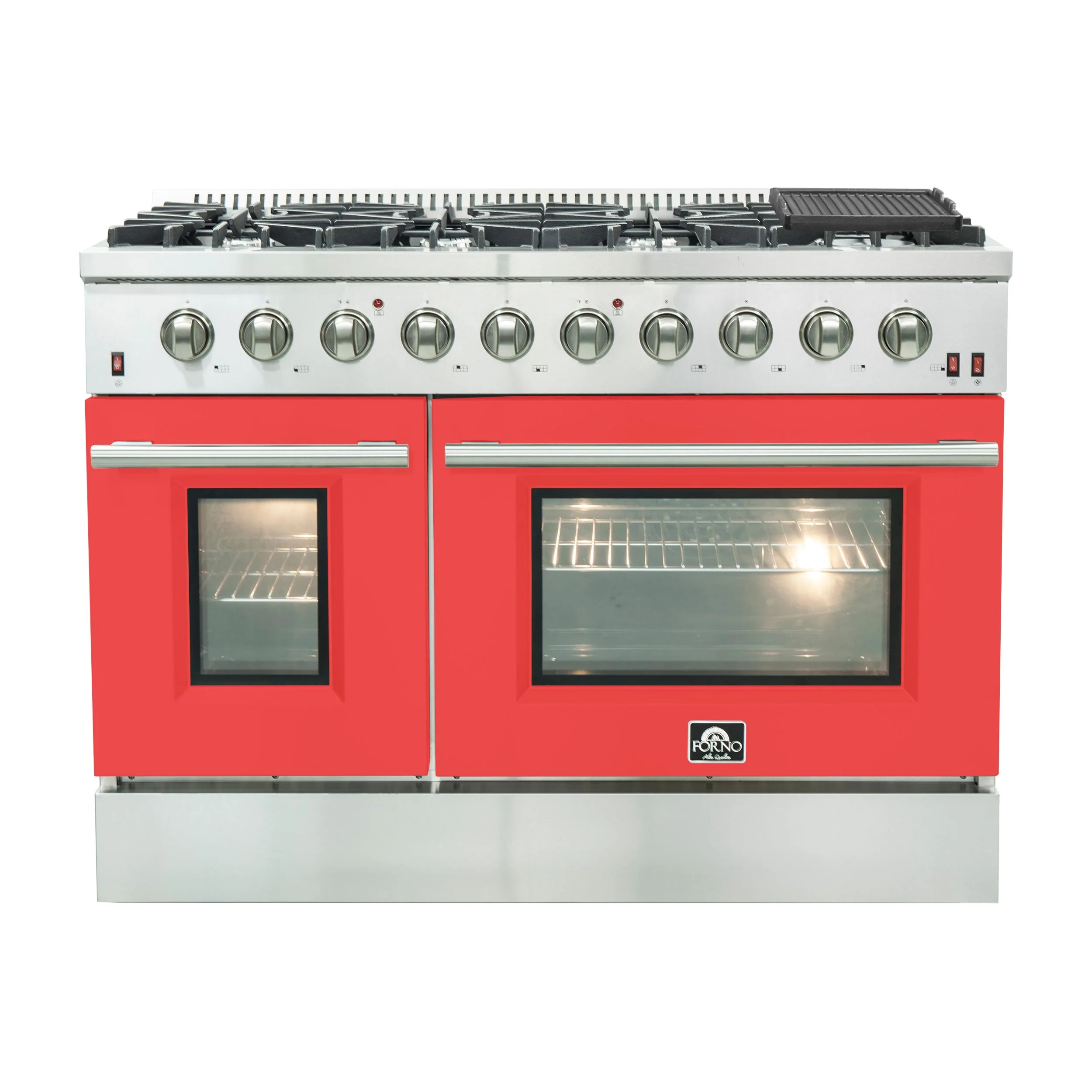 Forno 48 Inch Professional Freestanding Gas Range in Red, FFSGS6244-48RED - Cheap Abt