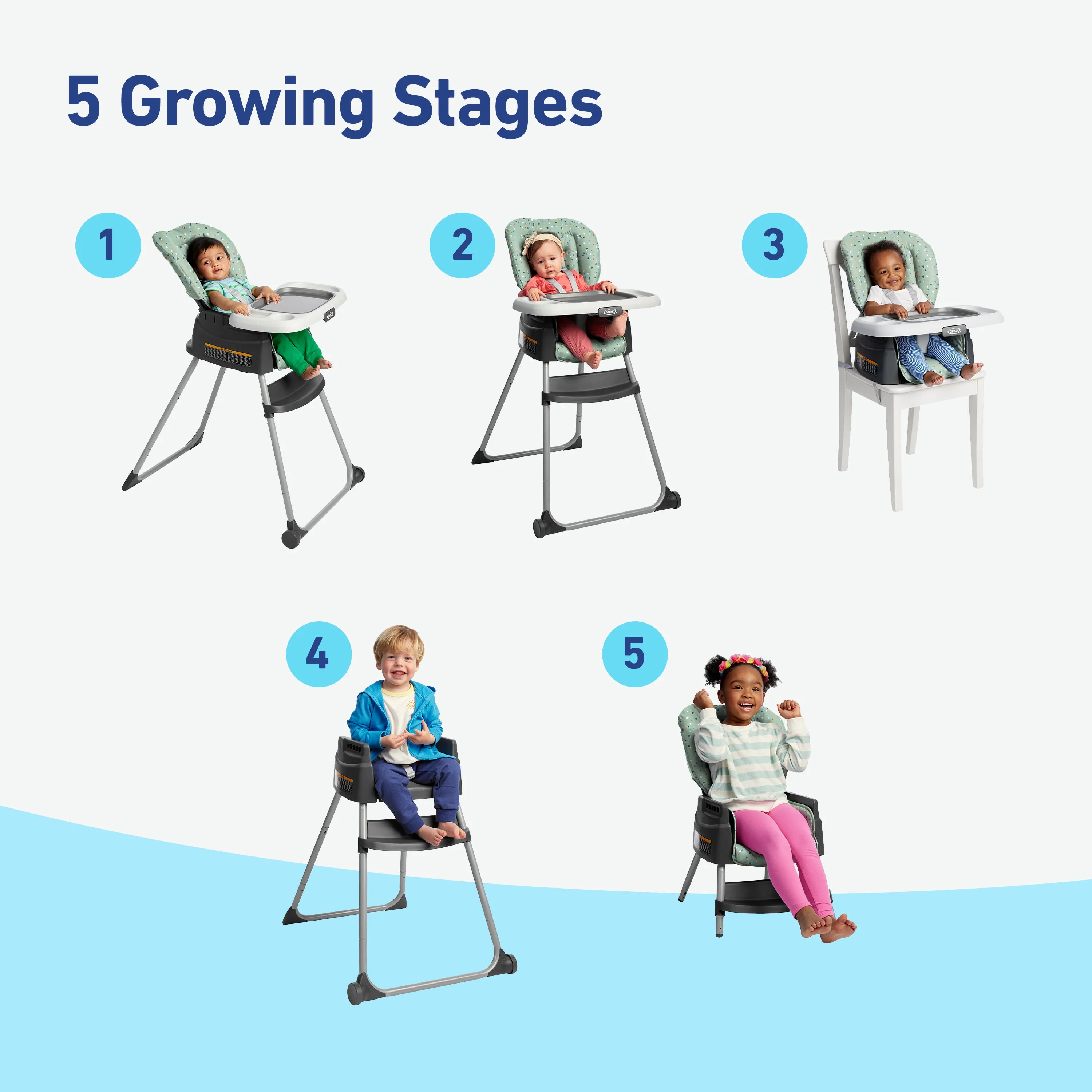 Graco® Made2Grow 5-in-1 High Chair. Terrazo. 17.55 lbs - Cheap Abt