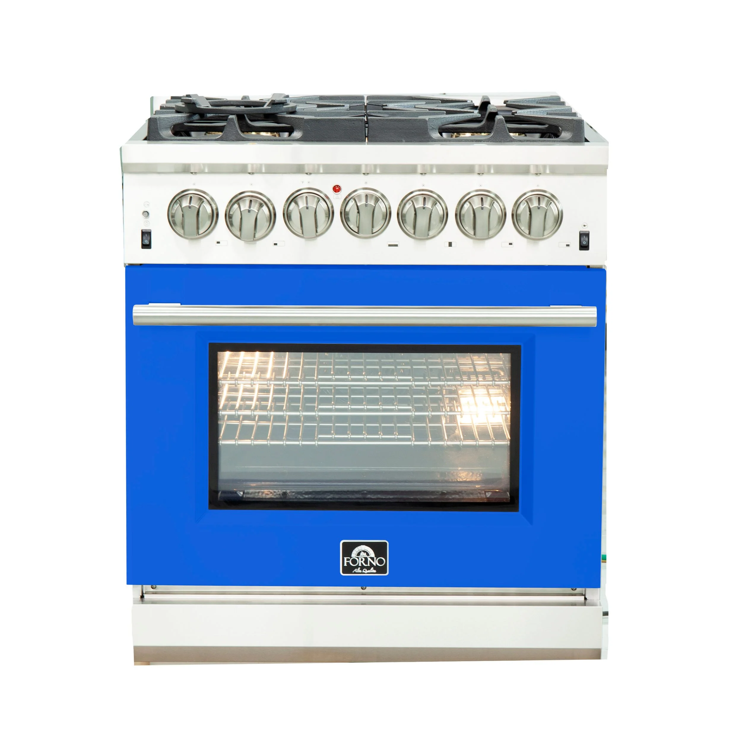 Forno 30 Inch Professional Freestanding Dual Fuel Range in Blue, FFSGS6187-30BLU - Cheap Abt
