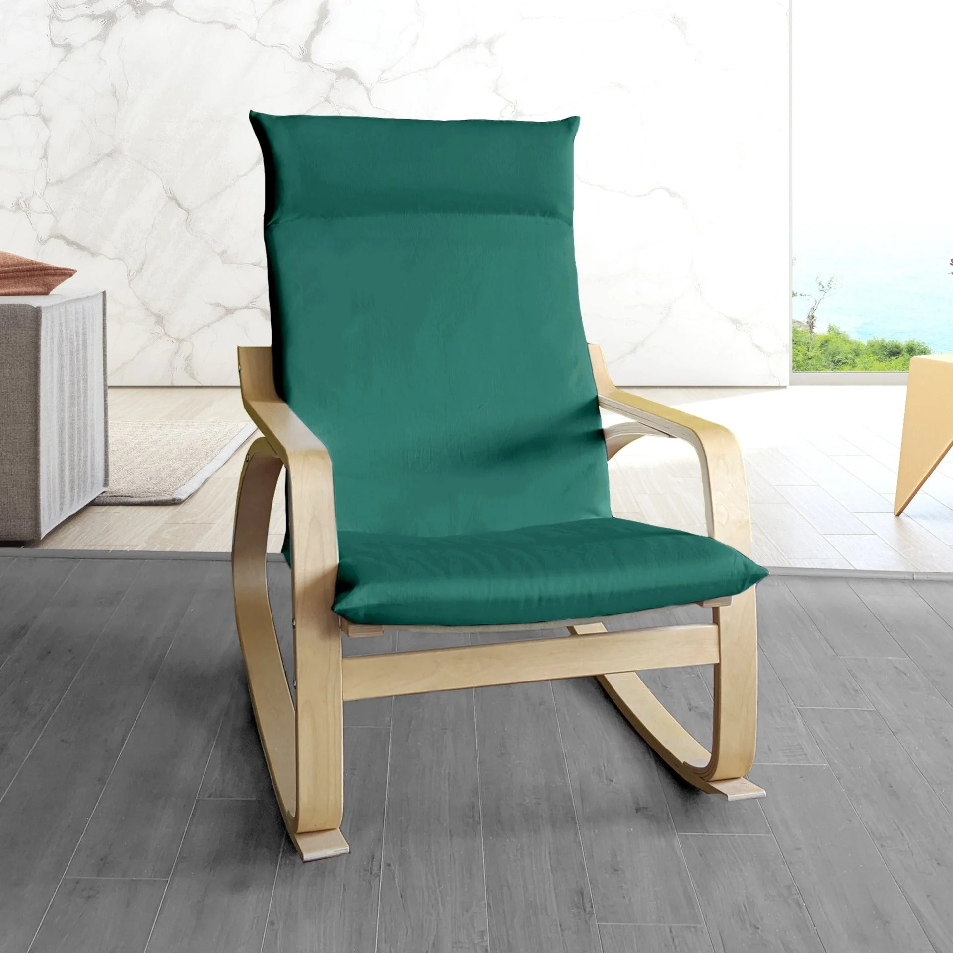 Compatible with IKEA POANG. Velvet Forest Green Chair and Ottoman Covers - Cheap Abt