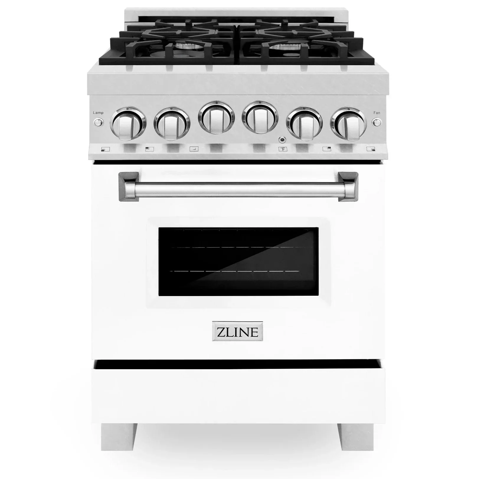 ZLINE 24 In. Professional Gas Range In Stainless Steel With White Matte Door, RG-WM-24 - Cheap Abt