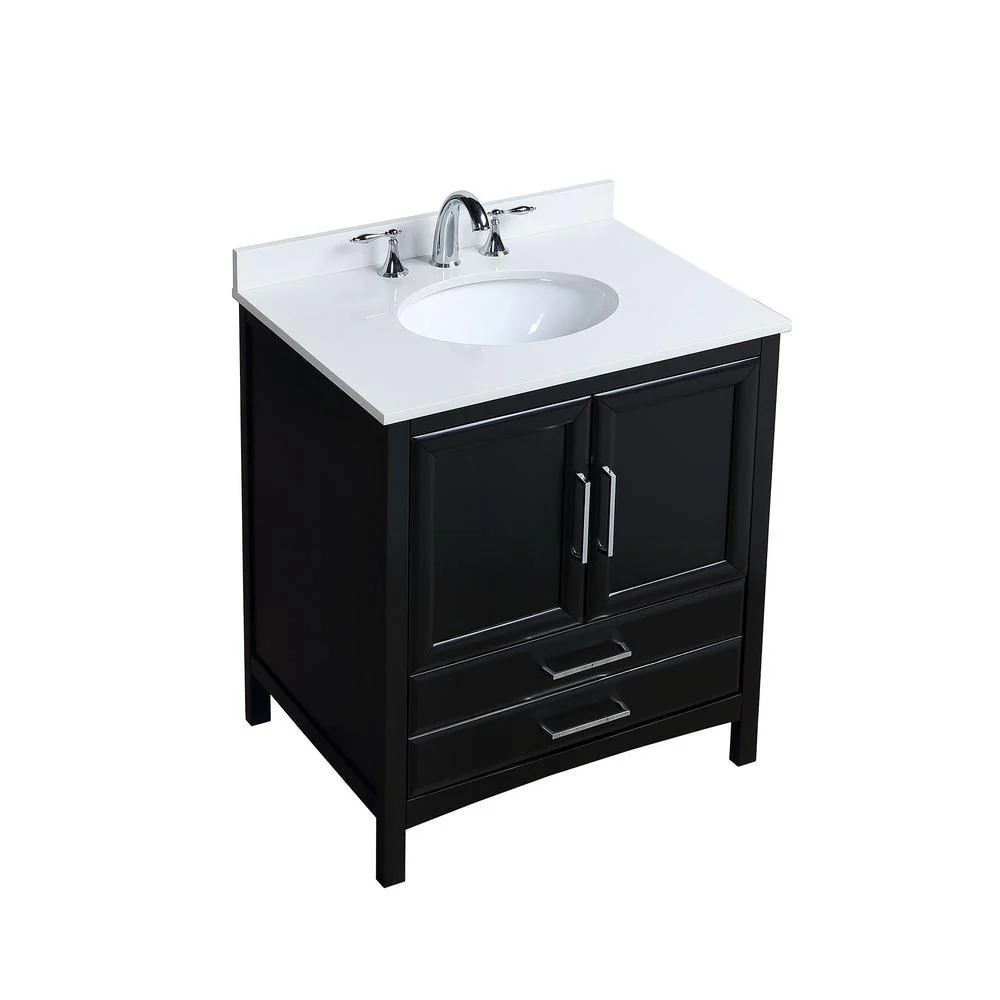 Vanity Art 30 in. Bath Vanity in Espresso with Vanity Top in White Cultured Marble with White Basin, VA3230E - Cheap Abt