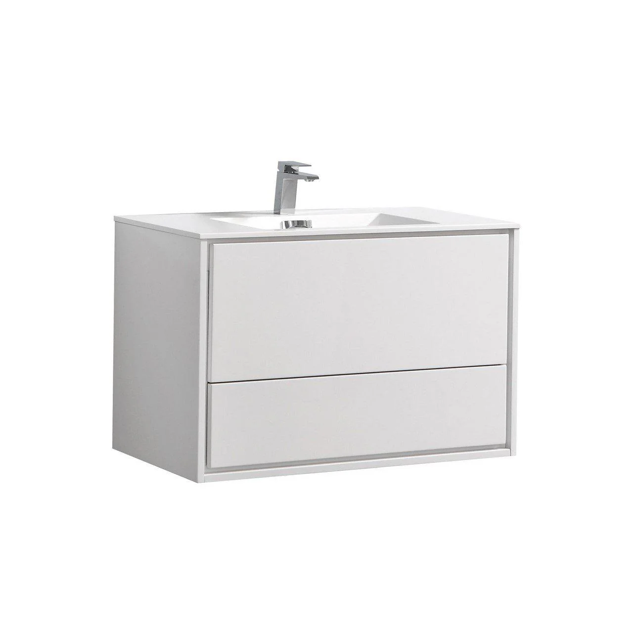 KubeBath De Lusso 36 in. Wall Mount Modern Bathroom Vanity - High Gloss White, DL36-GW - Cheap Abt