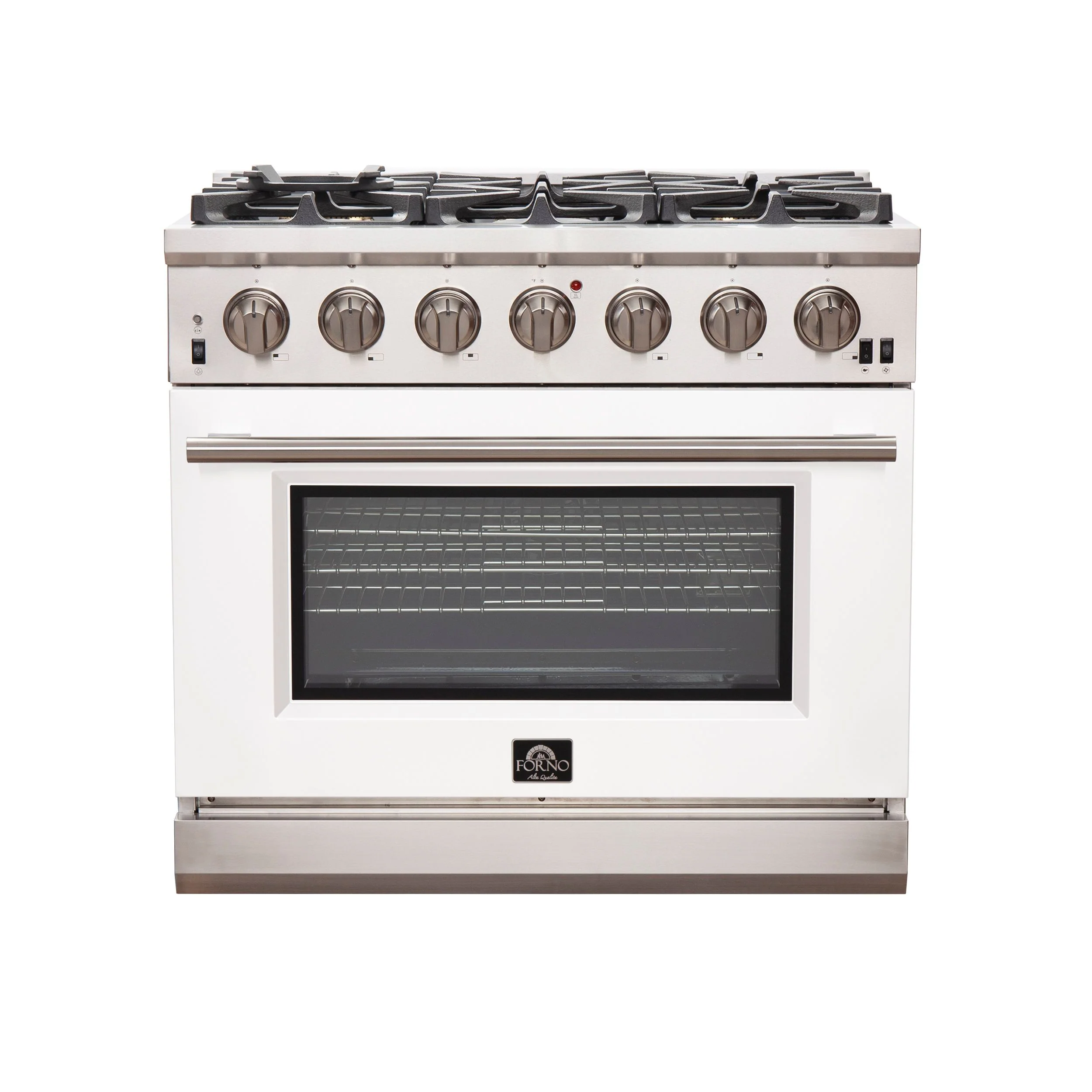Forno 36 Inch Professional Freestanding Gas Range in White, FFSGS6260-36WHT - Cheap Abt