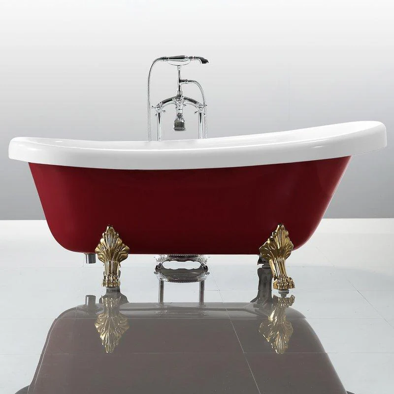 Vanity Art 67 in. x 31.5 in. Freestanding Soaking Bathtub in Red and White, VA6311-RL - Cheap Abt