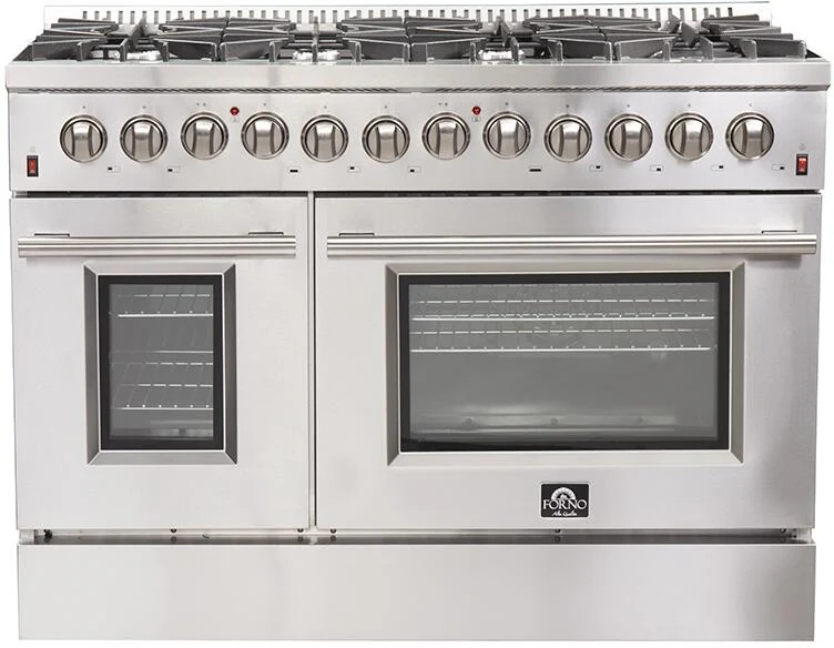 Forno 48 Inch Galiano Gas Burner and Electric Oven Range in Stainless Steel with 8 Italian Burners, FFSGS6156-48 - Cheap Abt