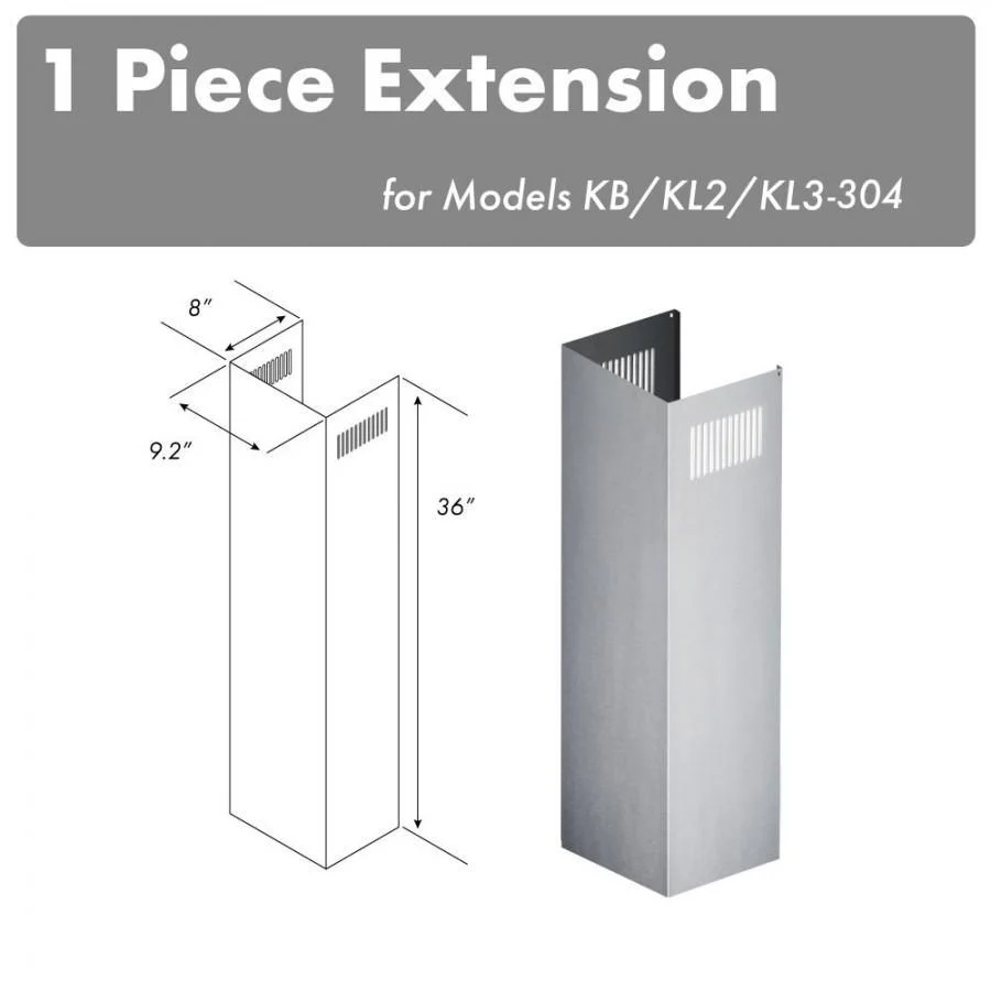 ZLINE 1 Piece Chimney Extension for 10ft Ceiling (1PCEXT-KB/KL2/KL3-304) - Cheap Abt