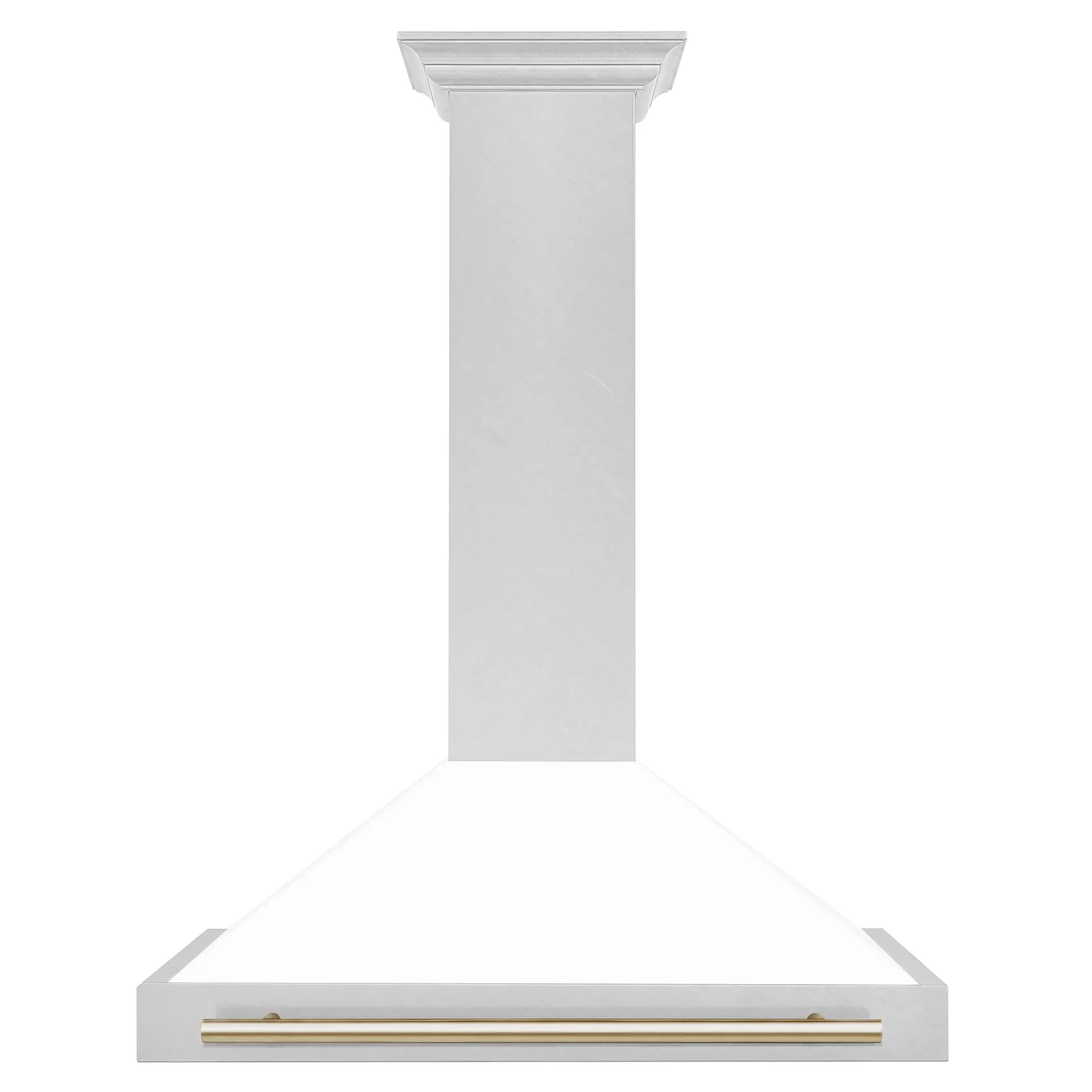 ZLINE 36 In Autograph Edition DuraSnow® Stainless Steel Range Hood with White Matte Shell and Gold Handle, KB4SNZ-WM36-G - Cheap Abt