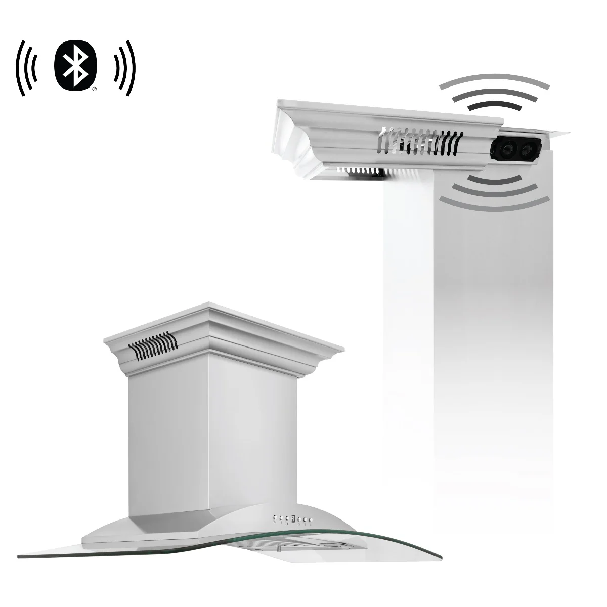 ZLINE 36 in. Wall Mount Range Hood in Stainless Steel with Built-in CrownSound Bluetooth Speakers, KNCRN-BT-36 - Cheap Abt