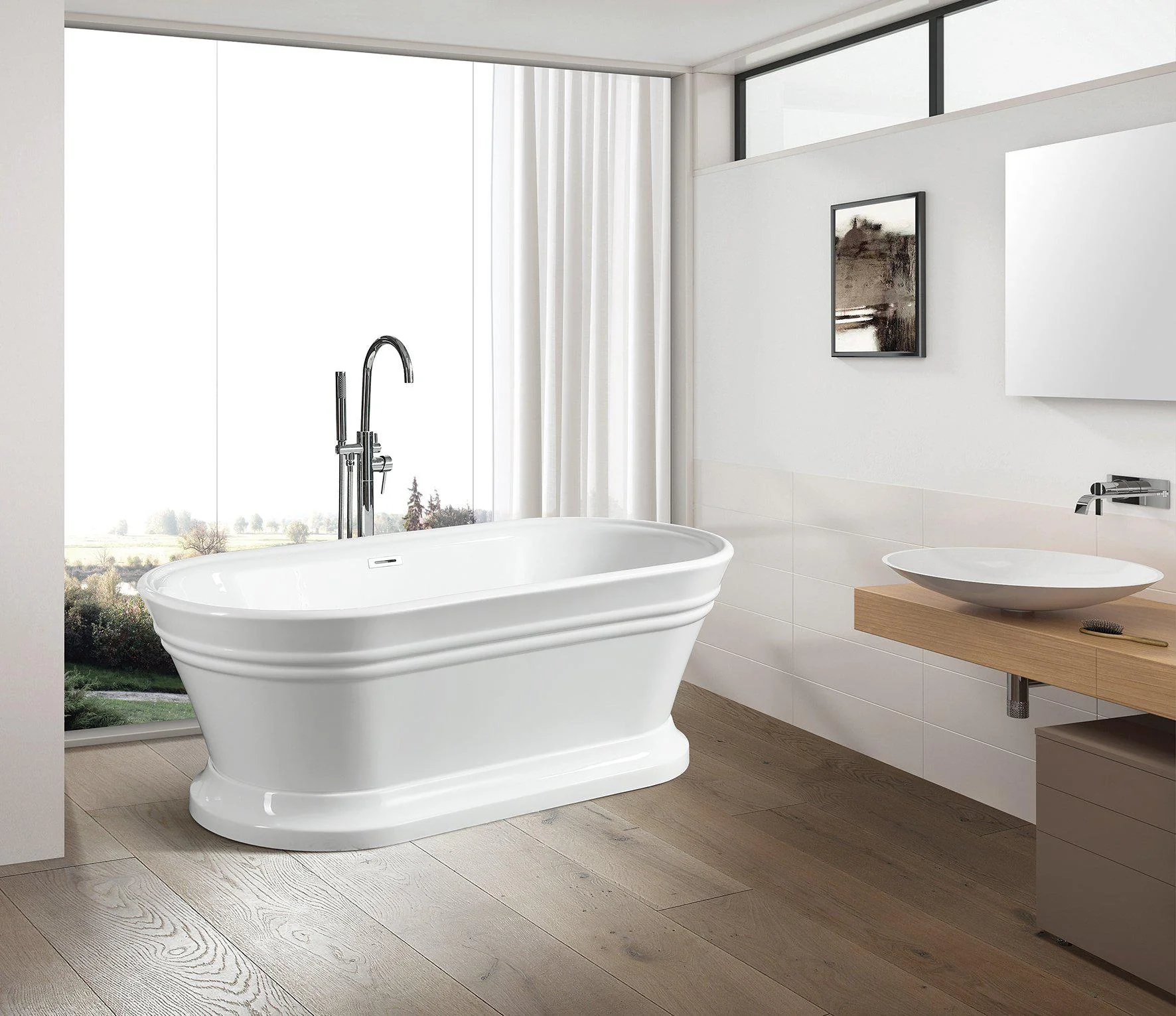 Vanity Art 59 in. x 30 in. Freestanding Soaking Bathtub, VA6610 - Cheap Abt