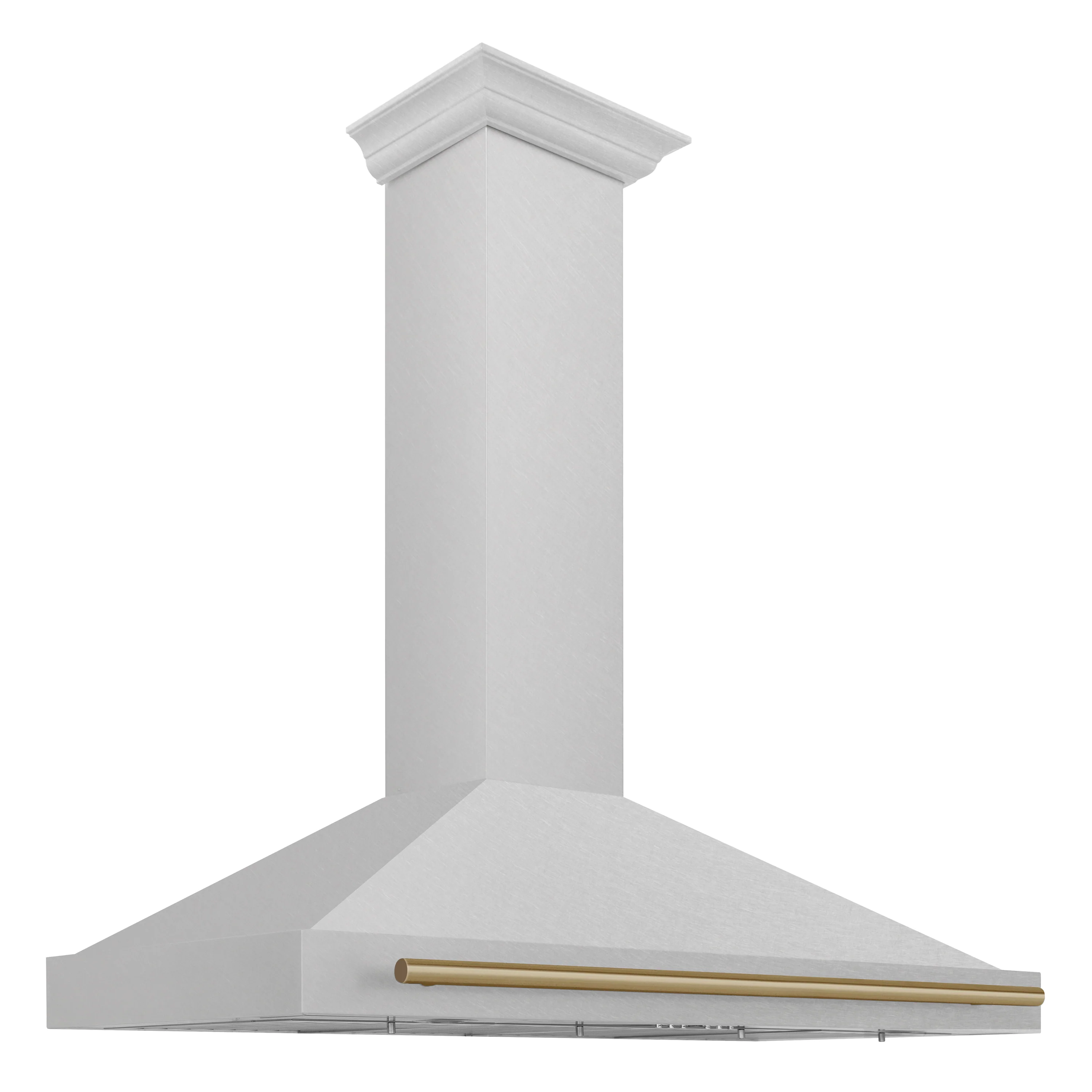 ZLINE 48 Inch Autograph Edition DuraSnow® Stainless Steel Range Hood with Champagne Bronze Handle, KB4SNZ-48-CB - Cheap Abt