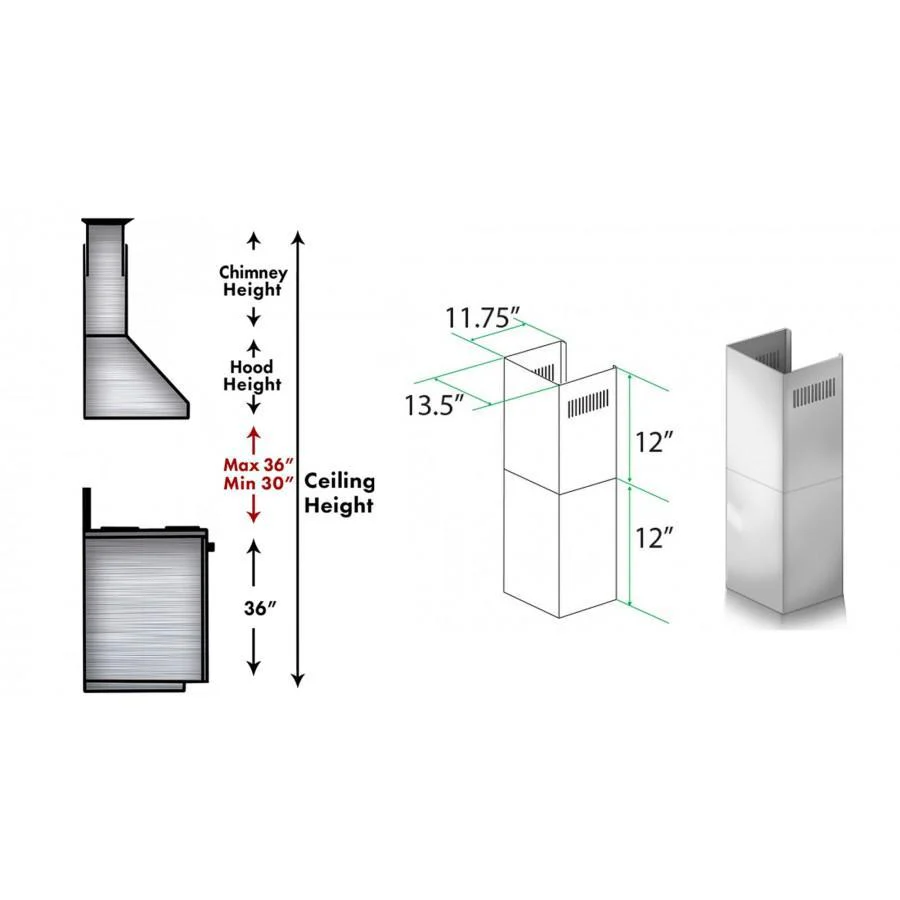 ZLINE Short Kit for 8ft. Ceilings (SK-455/476/477/667/697) - Cheap Abt
