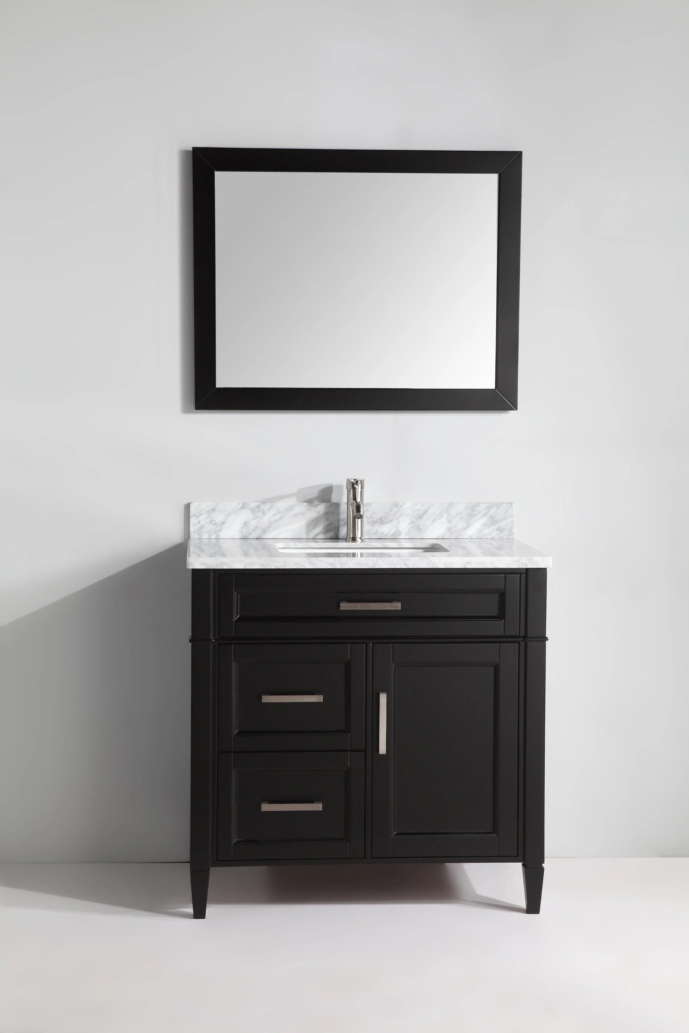 Vanity Art 36 in. Single Sink Vanity in Carrara Marble & Mirror - Espresso, VA2036-E - Cheap Abt