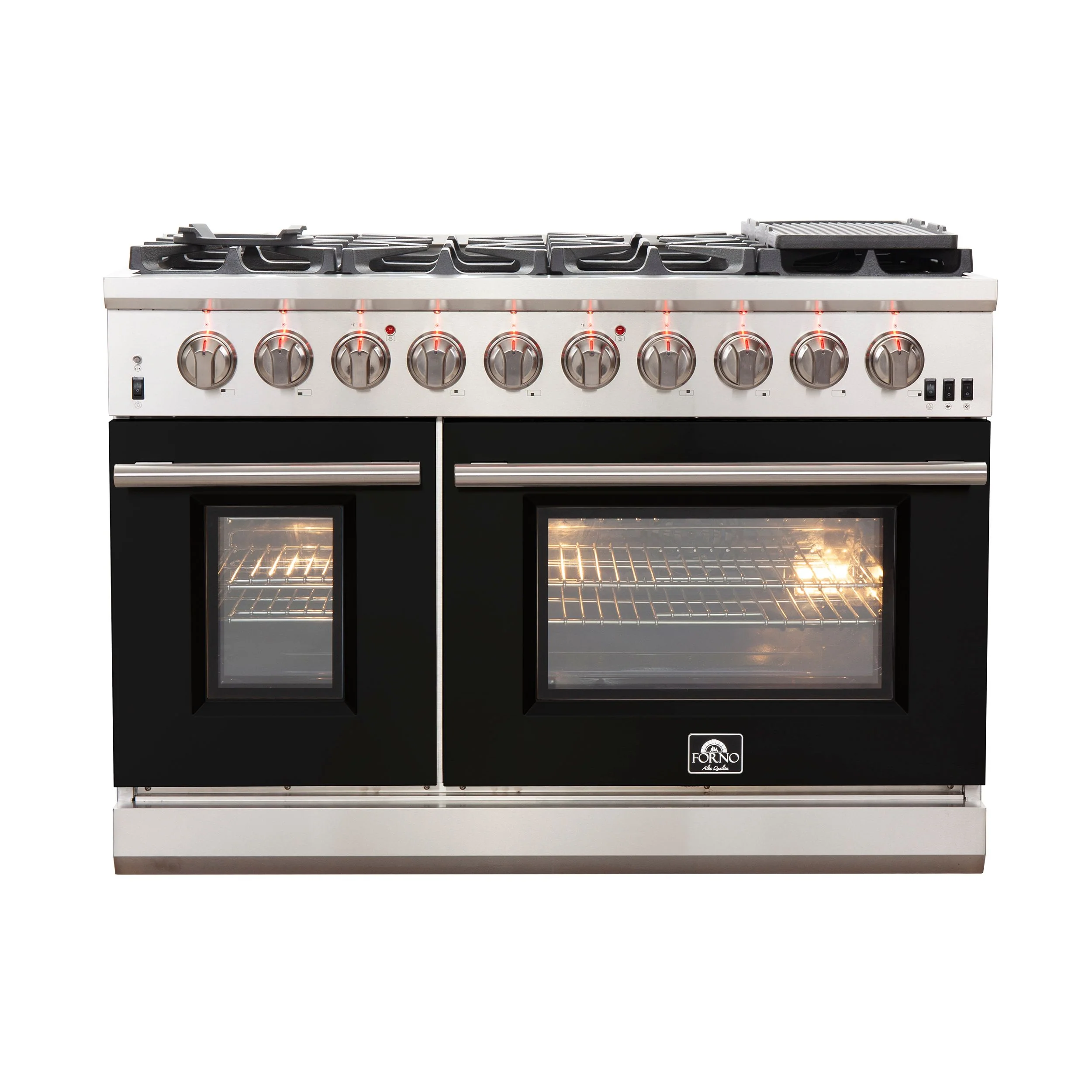 Forno 48 Inch Professional Freestanding Gas Range in Black, FFSGS6260-48BLK - Cheap Abt