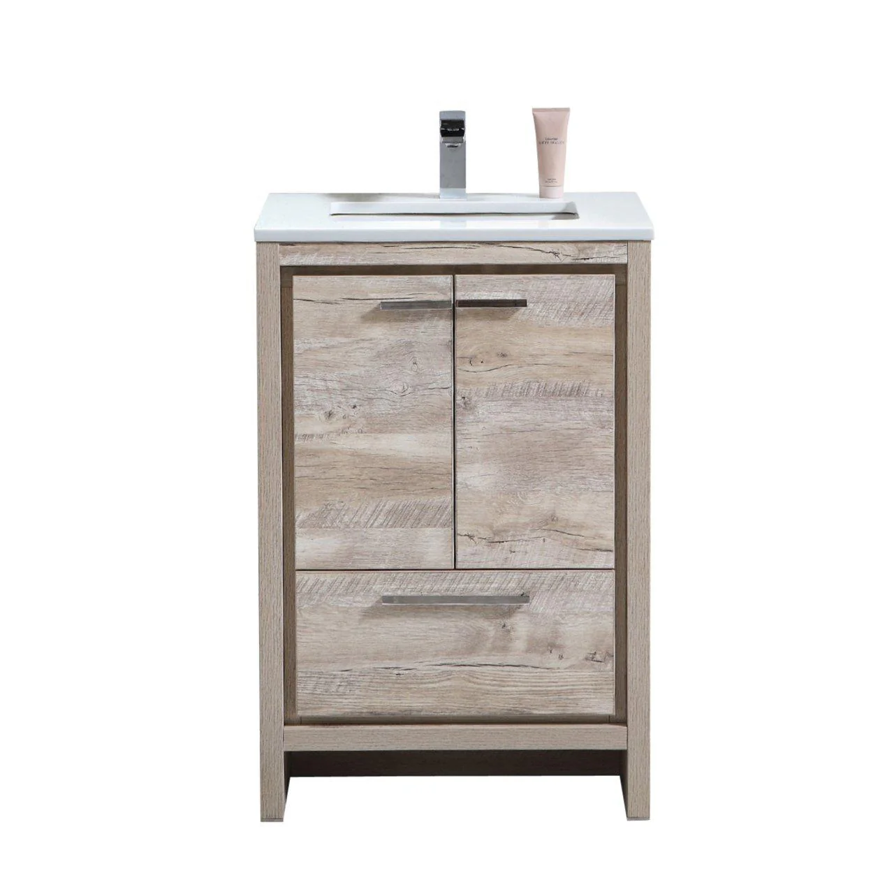KubeBath Dolce 24 in. Modern Bathroom Vanity with White Quartz Counter Top - Nature Wood, AD624NW - Cheap Abt