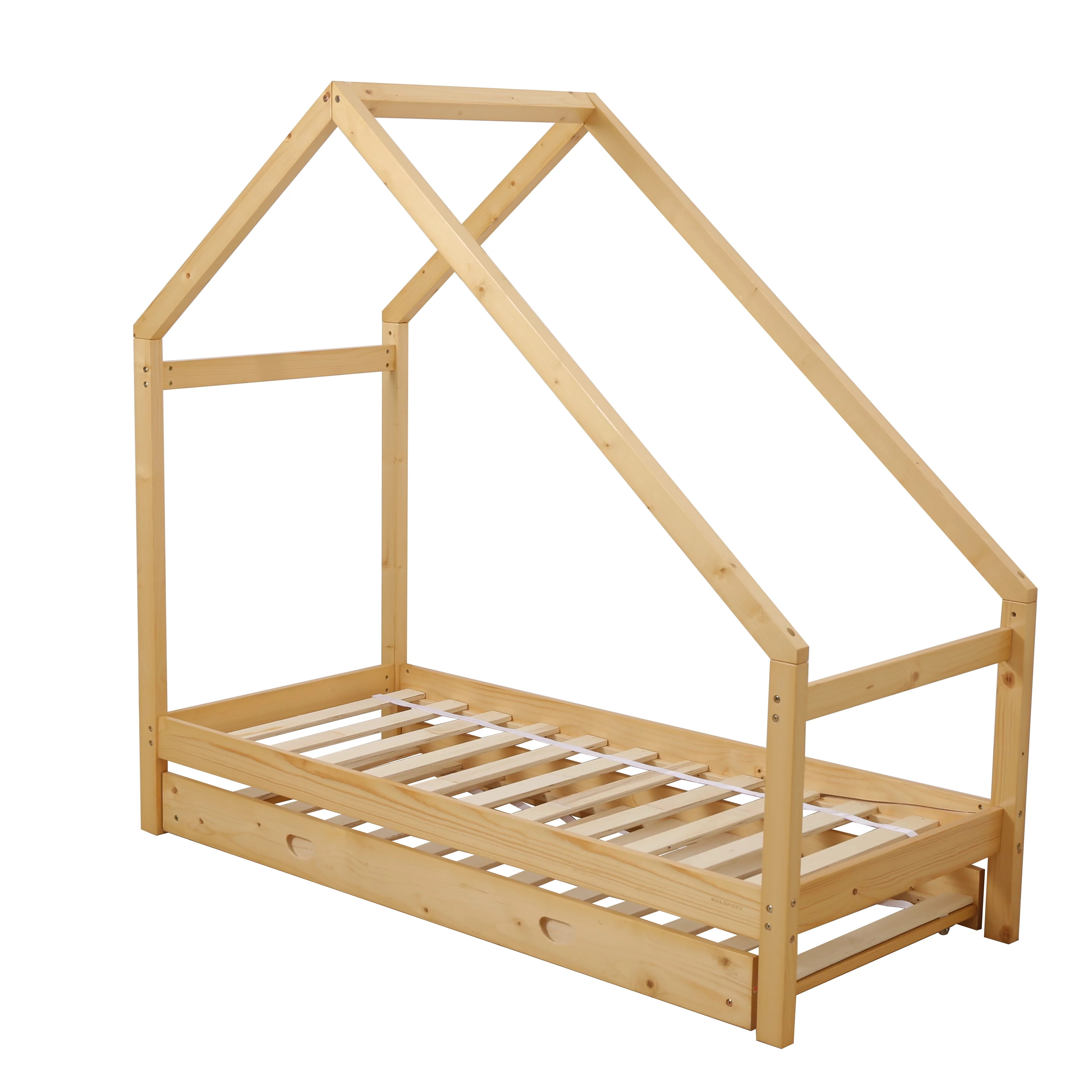 76x40 Furniture Premium Wood Children Toddler House Bed Frame Tent Bed Floor Bed Princess Decorate for Boys & Girls Frame Only - Cheap Abt