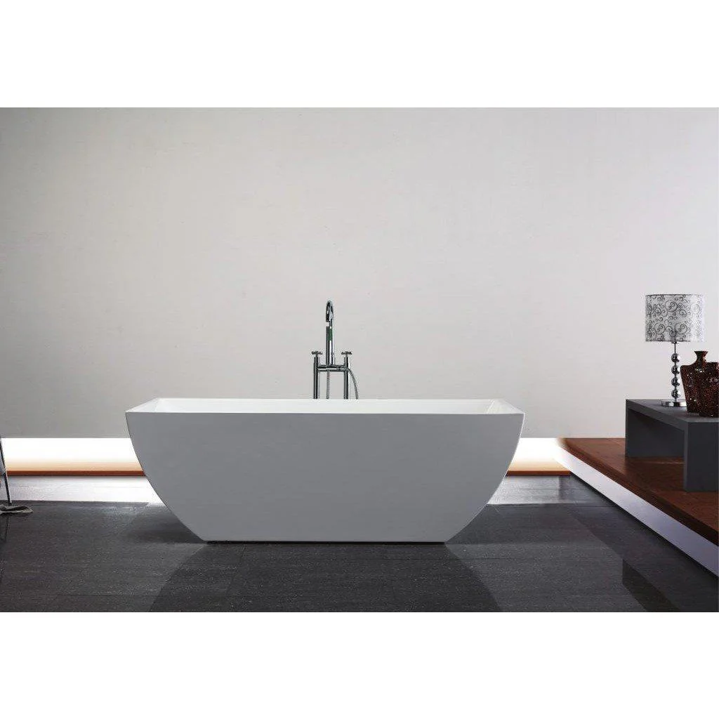 Kubebath Contemporanea 67'' White Free Standing Bathtub, KFST2167 - Cheap Abt