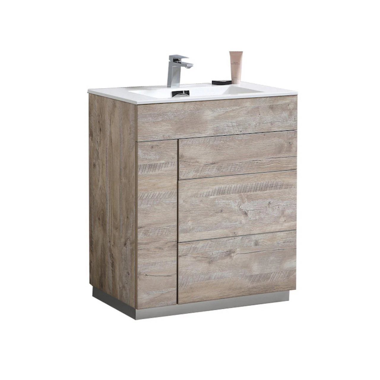KubeBath Milano 30 in. Modern Bathroom Vanity - Nature Wood, KFM30-NW - Cheap Abt