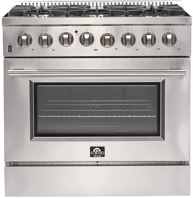 Forno 36″ Galiano Gas Burner / Electric Oven in Stainless Steel 6 Italian Burners, FFSGS6156-36 - Cheap Abt