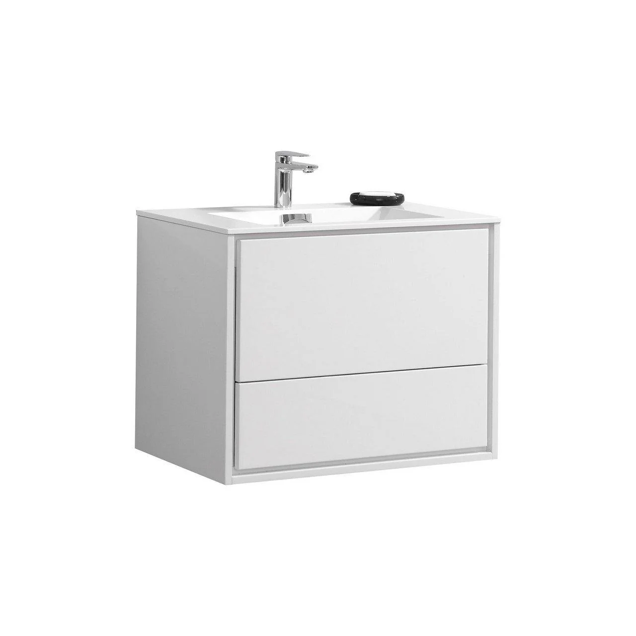 KubeBath DeLusso 30 in. Wall Mount Modern Bathroom Vanity - High Glossy White, DL30-GW - Cheap Abt