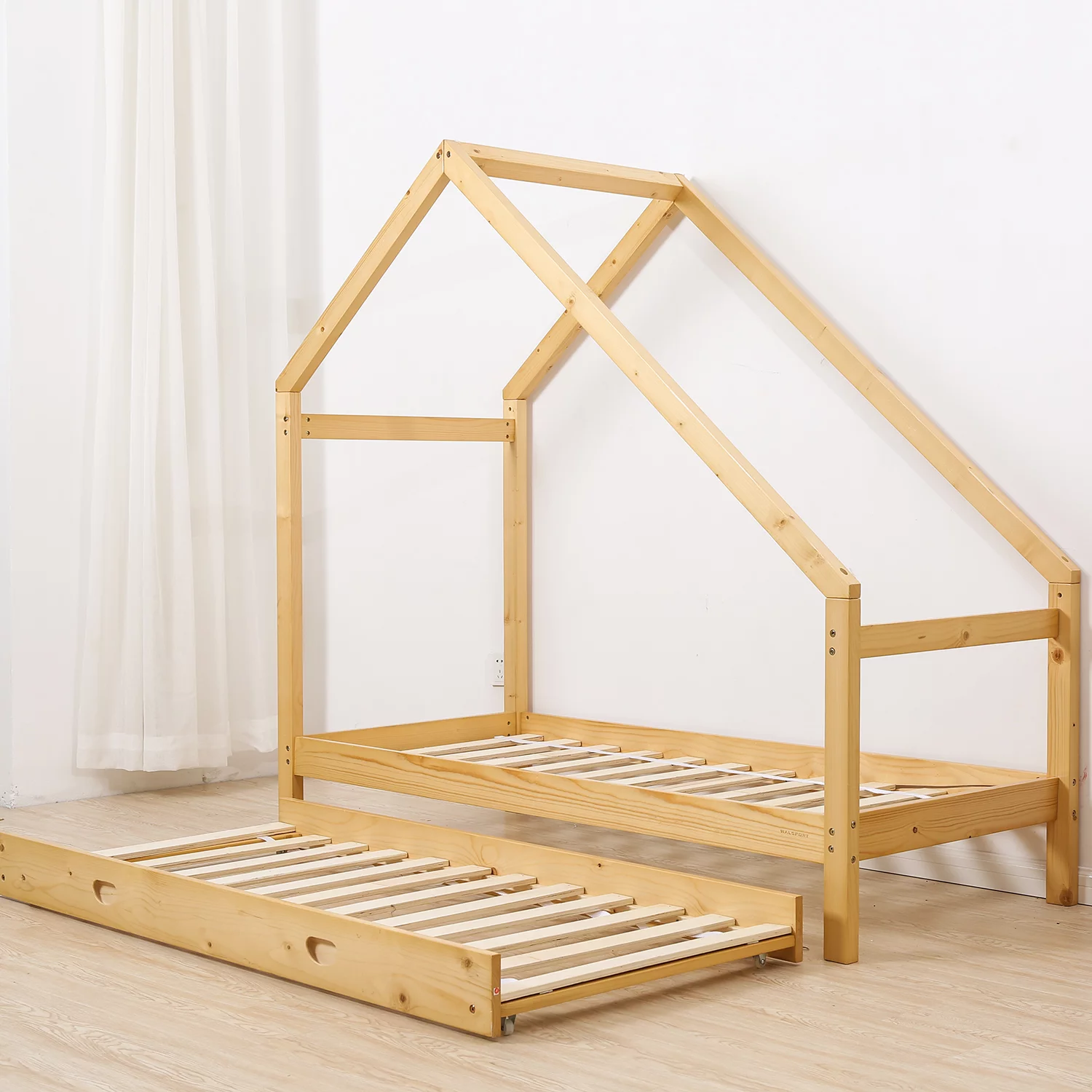 76x40 Furniture Premium Wood Children Toddler House Bed Frame Tent Bed Floor Bed Princess Decorate for Boys & Girls Frame Only - Cheap Abt