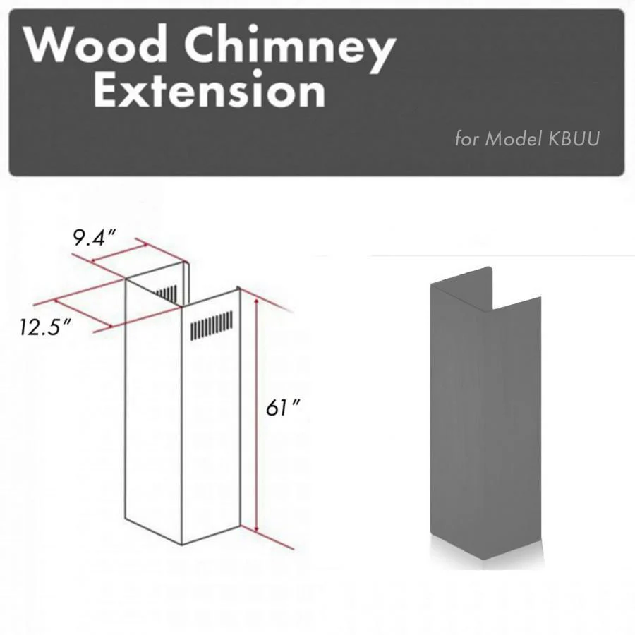 ZLINE 61 in. Wooden Chimney Extension for Ceilings up to 12.5 ft, KBUU-E - Cheap Abt