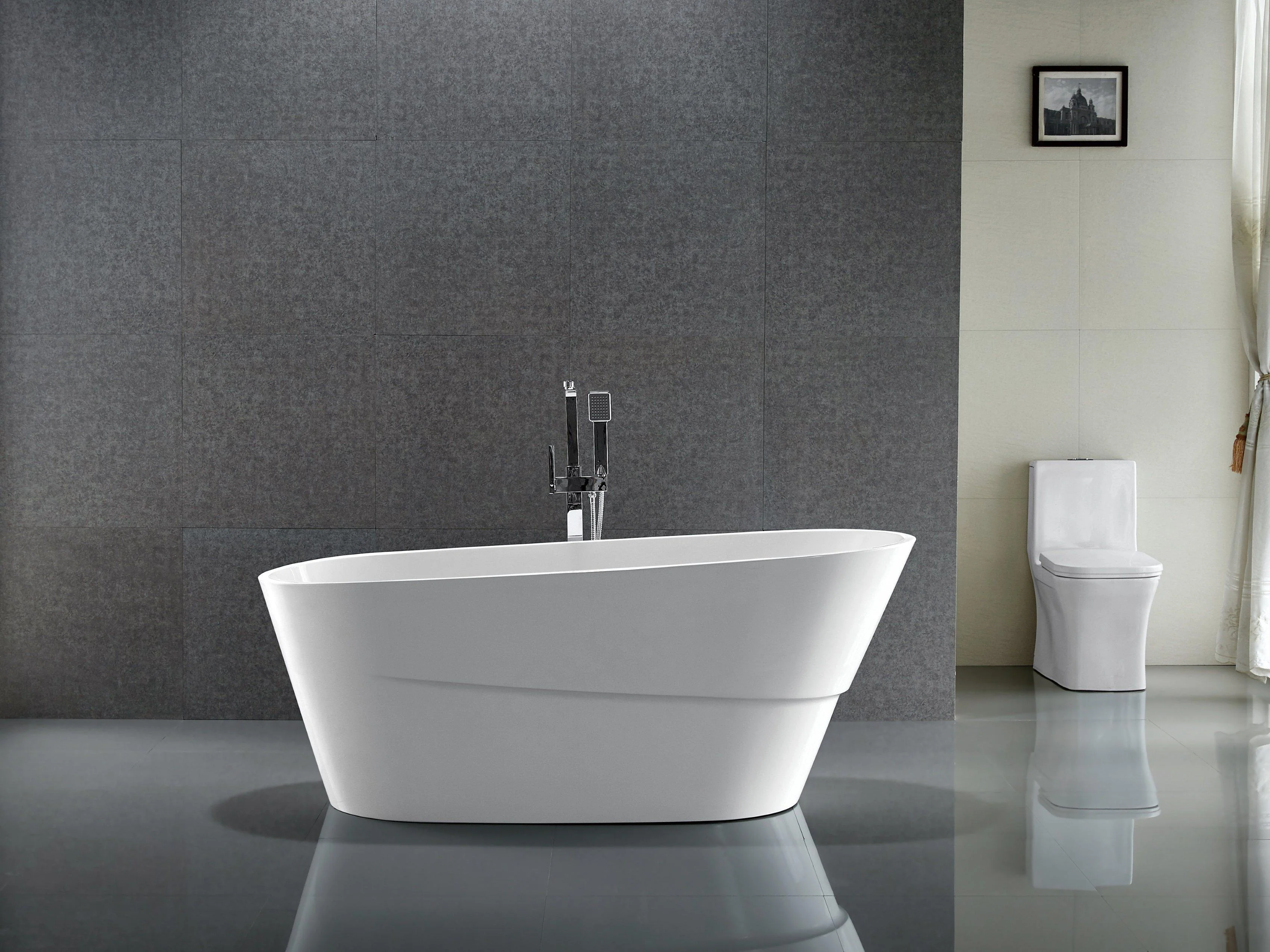 Vanity Art 67 in. x 31 in. Acrylic Freestanding Soaking Bathtub, VA6521 - Cheap Abt