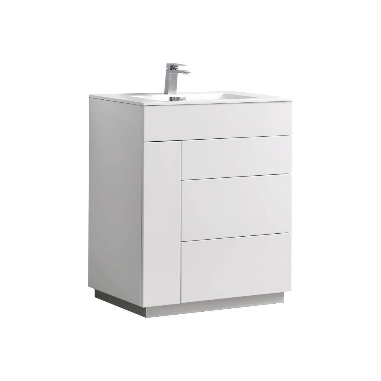 KubeBath Milano 30 in. Modern Bathroom Vanity - High Glossy, KFM30-GW - Cheap Abt