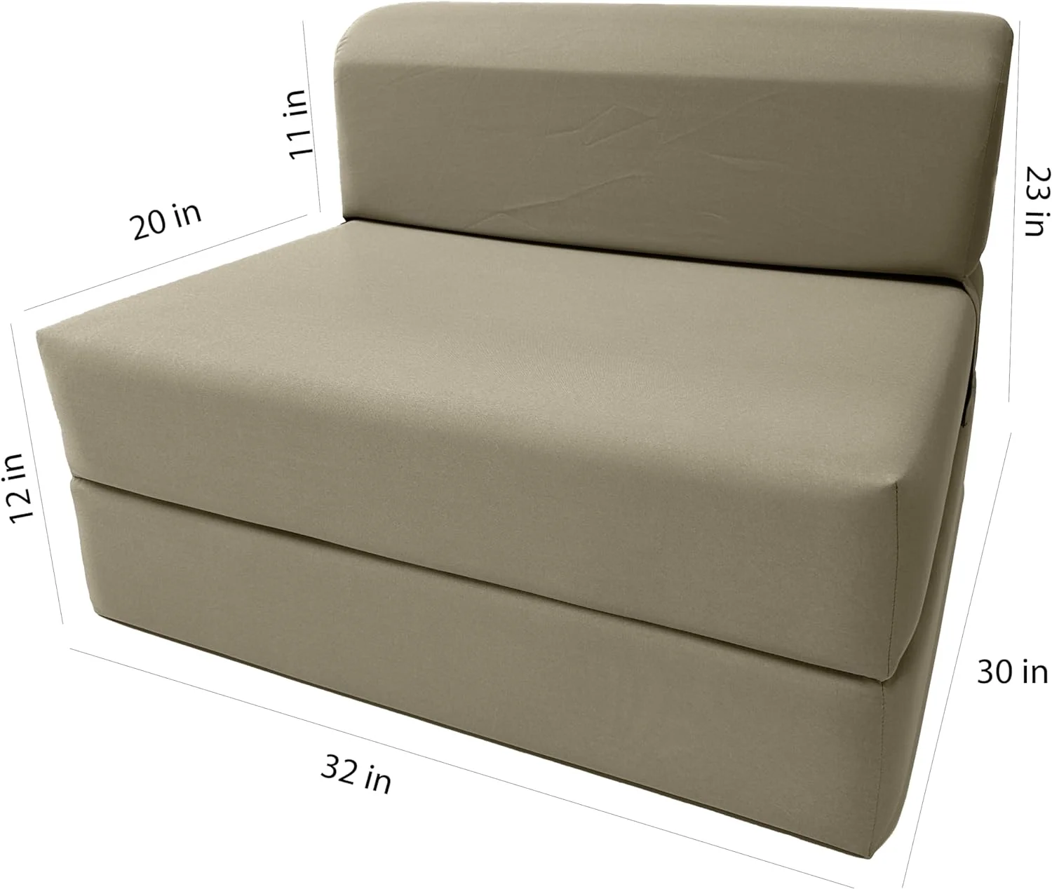 RUNFAYBIU D&D Futon Tan Sleep Chair Folding Foam Bed Sofa Mattress 6 x 32 x 70 1.8 pounds Density Foam - Cheap Abt