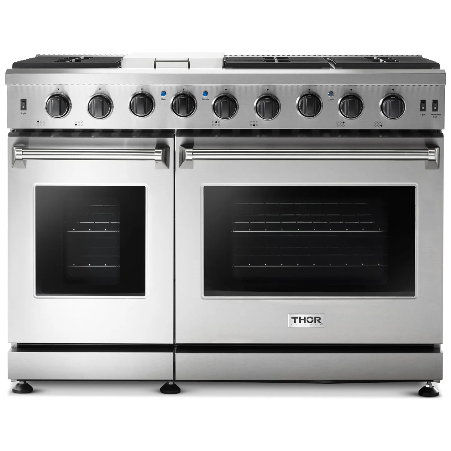 Thor Kitchen 48 in. 6.8 cu. ft. Double Oven Natural Gas Range in Stainless Steel, LRG4807U - Cheap Abt