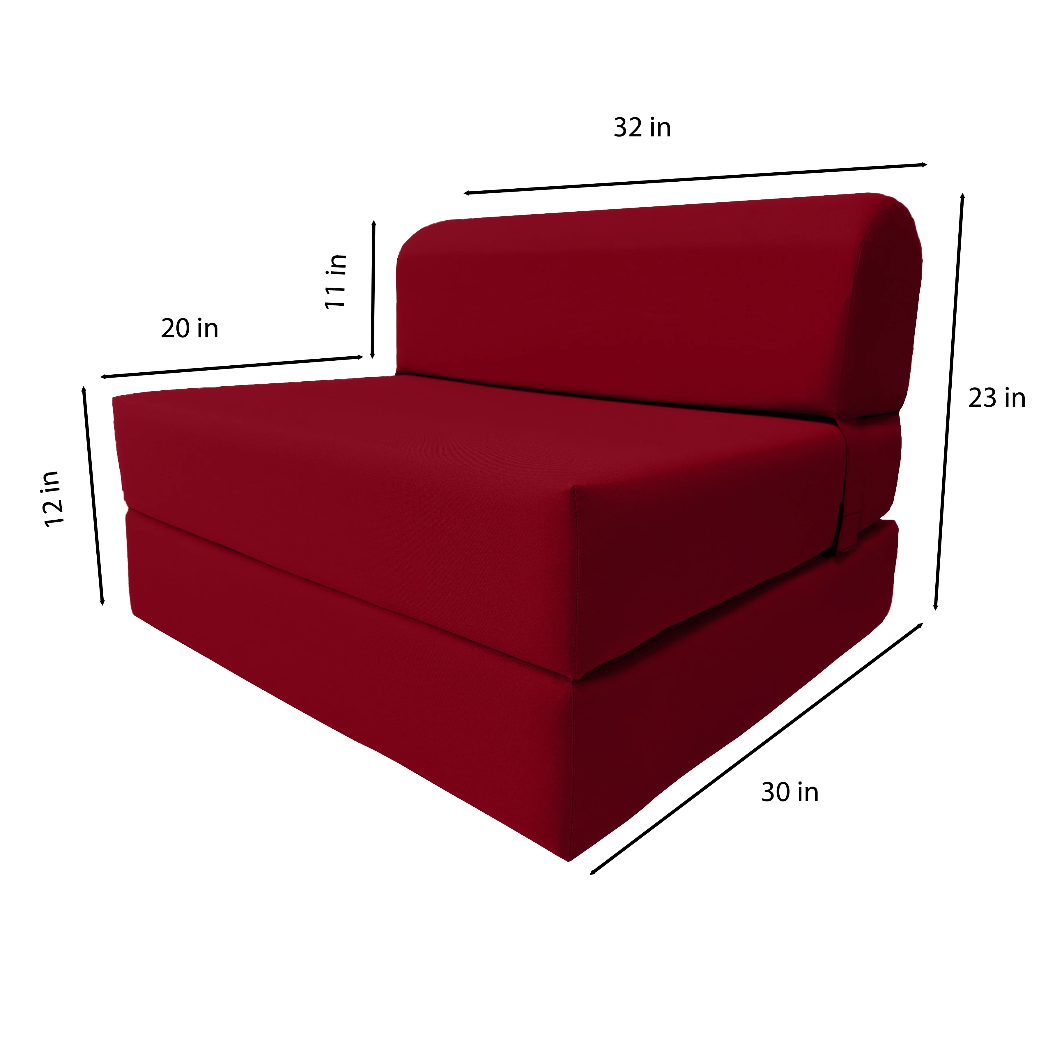 Red Sleeper Chair Folding Foam Beds. Portable Studio Sofa Guest Bed. 6 x 32 x 70 - Cheap Abt