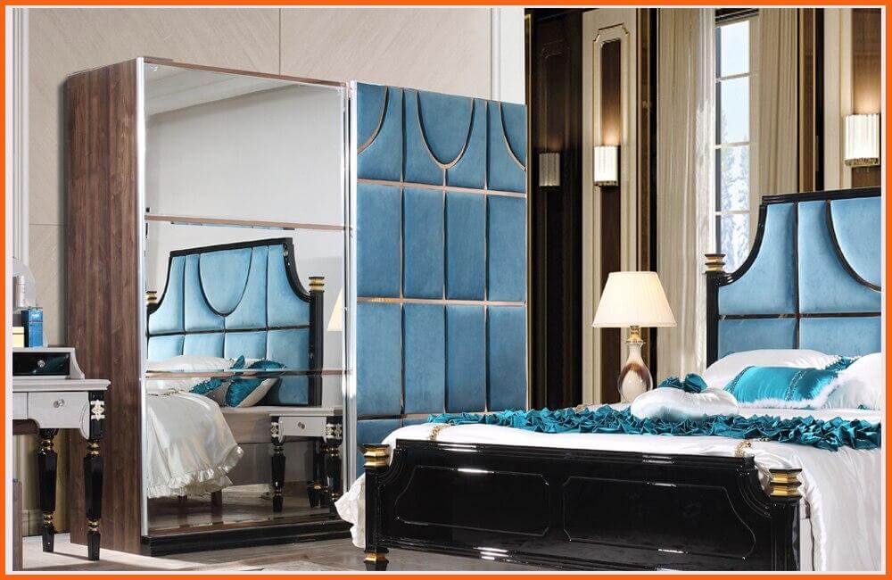 Bedroom Furniture Set, Luxury Bed, 2-Nightstand, Dresser, Wardrobe - Cheap Abt