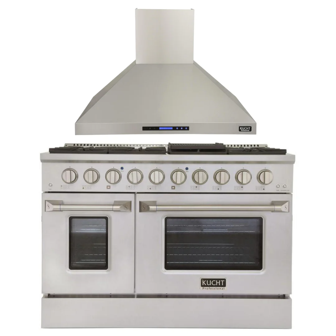 Kucht Professional 48 in. 6.7 cu ft. Natural Gas Range & Range Hood Package, AP-KNG481-S - Cheap Abt