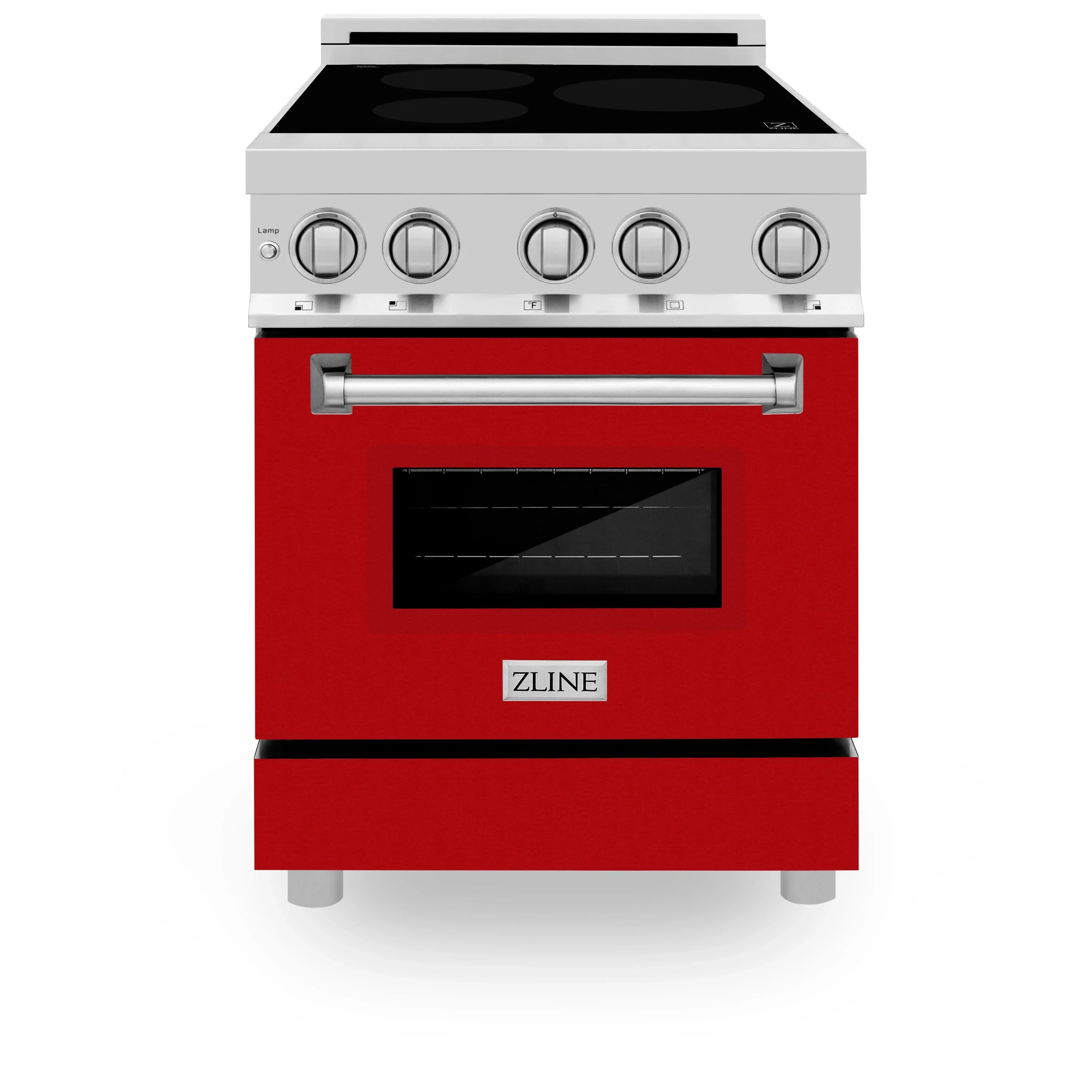 ZLINE 24 Inch 2.8 cu. ft. Induction Range with a 3 Element Stove and Electric Oven in Red Matte, RAIND-RM-24 - Cheap Abt