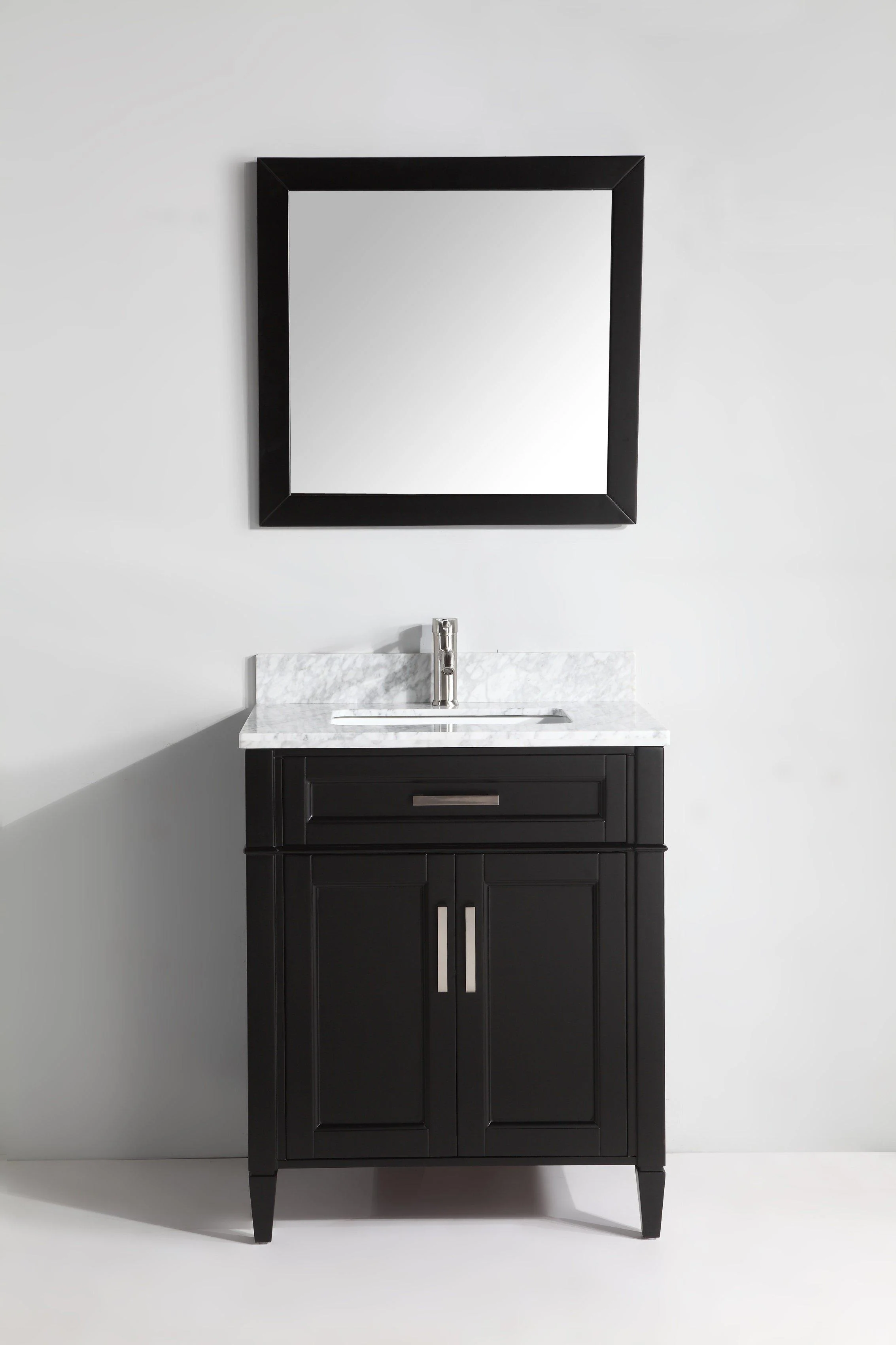 Vanity Art 30 in. Single Sink Vanity in Carrara Marble & Mirror - Espresso, VA2030-E - Cheap Abt