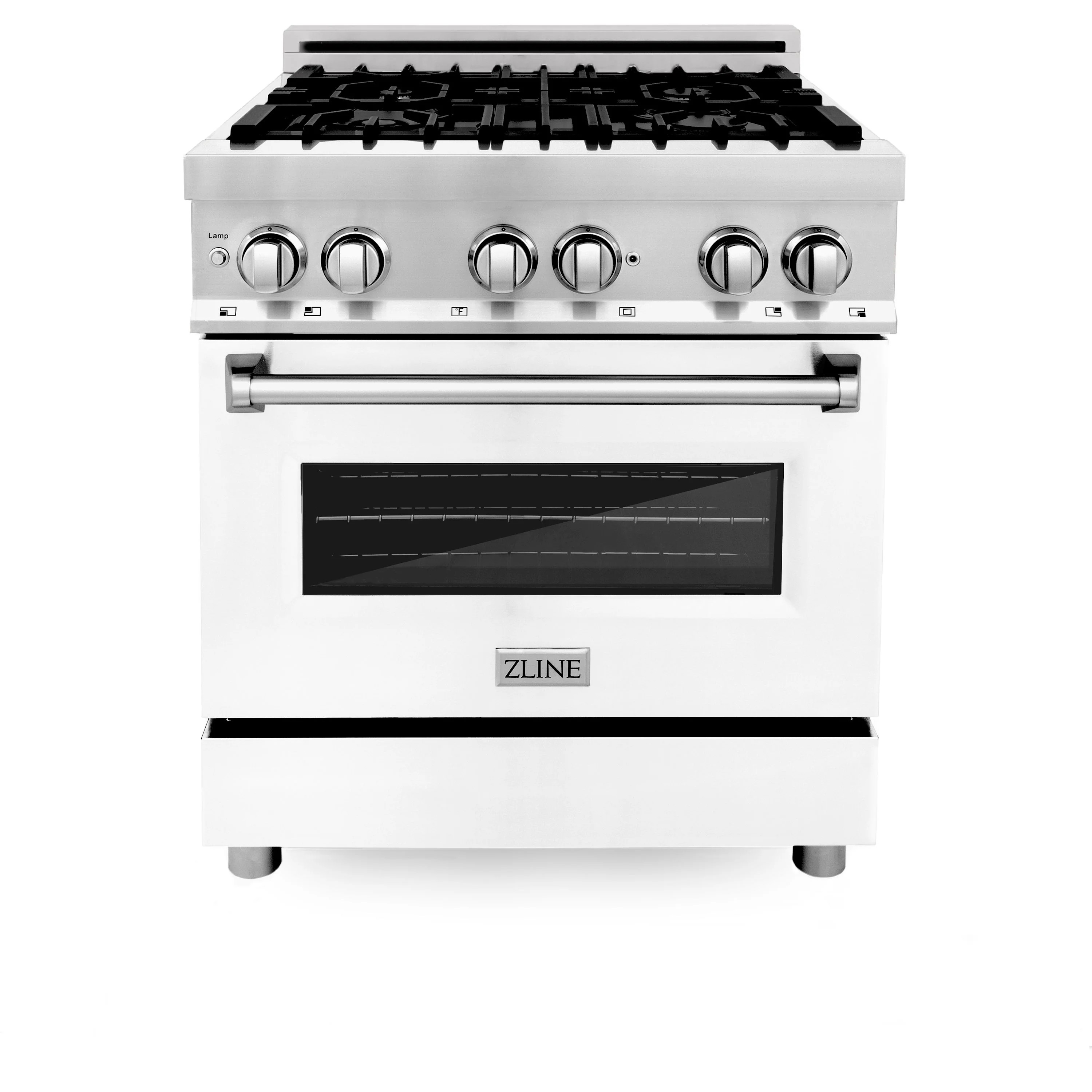 ZLINE Kitchen and Bath 30 in. Professional Gas Burner/Electric Oven Stainless Steel Range with White Matte Door, RA-WM-30 - Cheap Abt