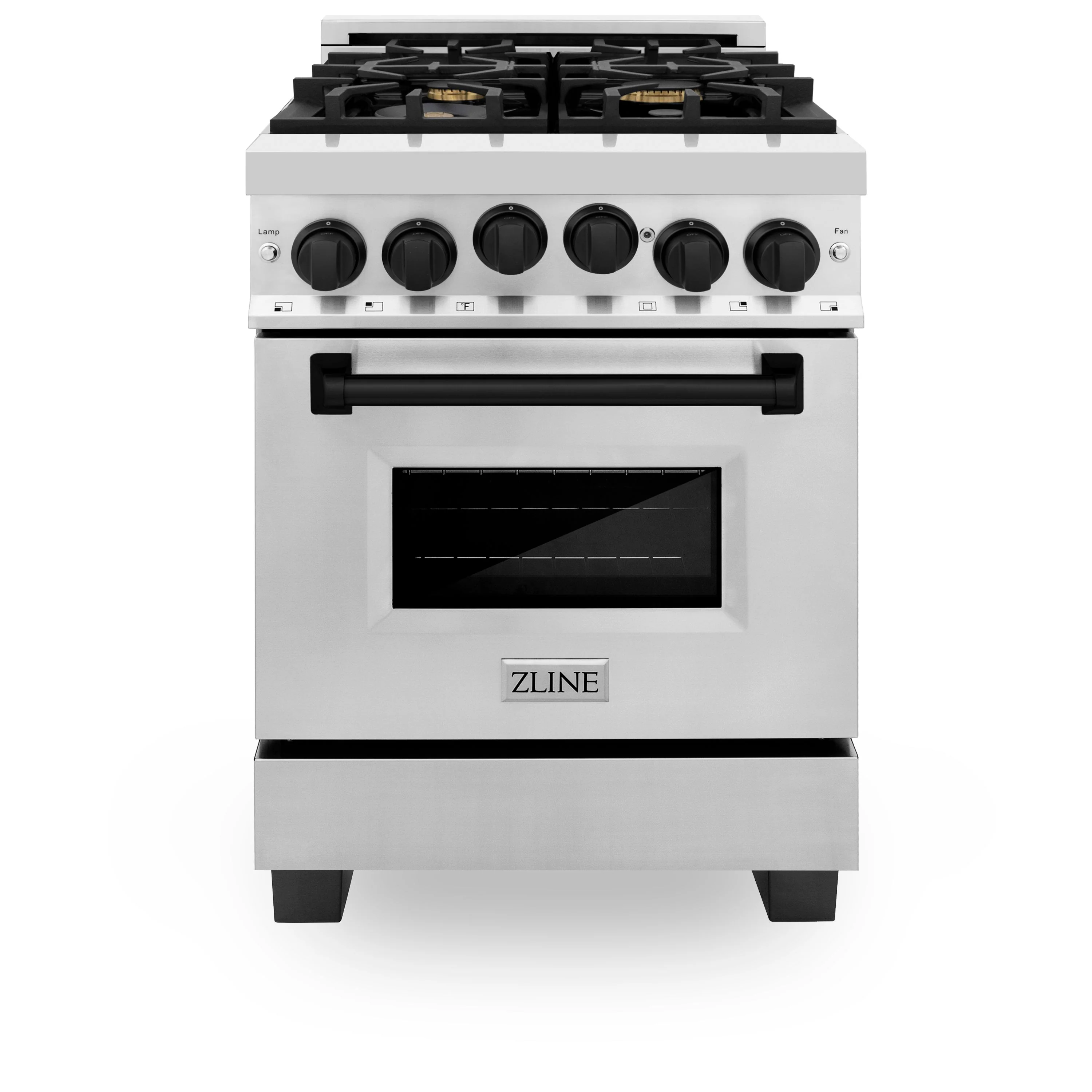 ZLINE Autograph Edition 24 in. Range with Gas Burner and Gas Oven in Stainless Steel with Matte Black Accents, RGZ-24-MB - Cheap Abt