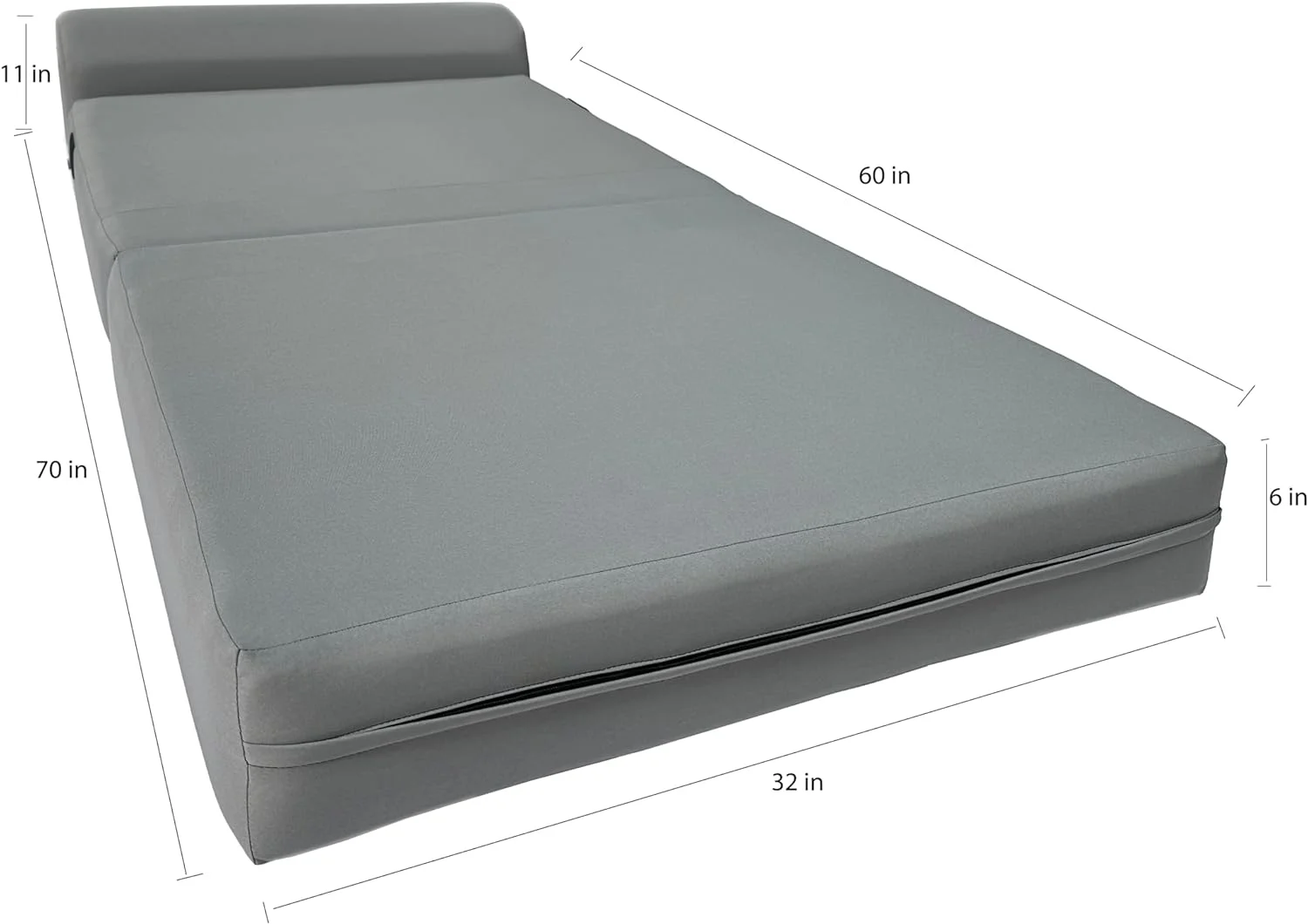 RUNFAYBIU D&D Futon Sleeper Chair Folding Bed Studio Sofa Guest Folded Mattress High Density Foam (70 x 32 x 6 Gray) - Cheap Abt