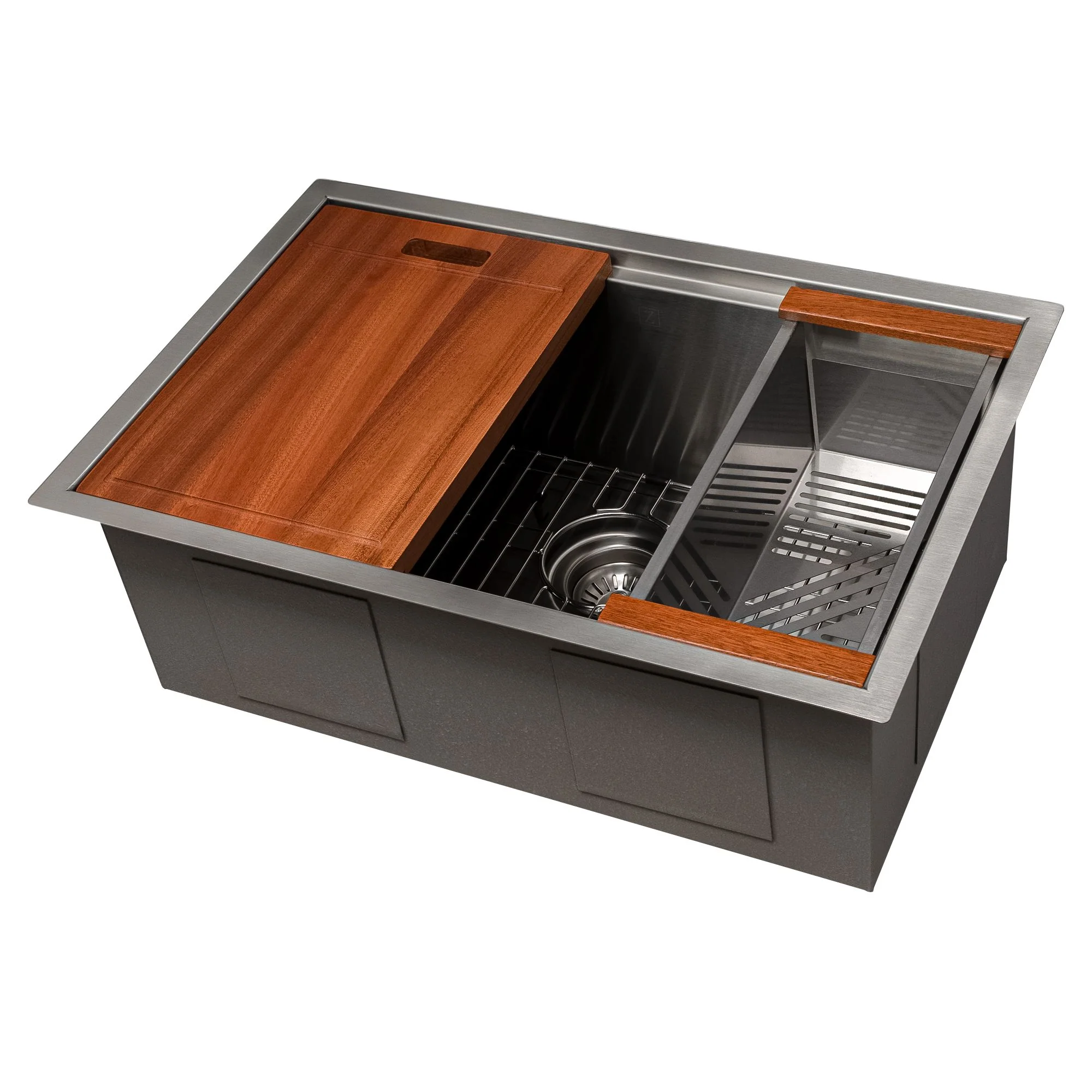 ZLINE 27 in. Garmisch Undermount Single Bowl Stainless Steel Kitchen Sink with Bottom Grid and Accessories, SLS-27 - Cheap Abt
