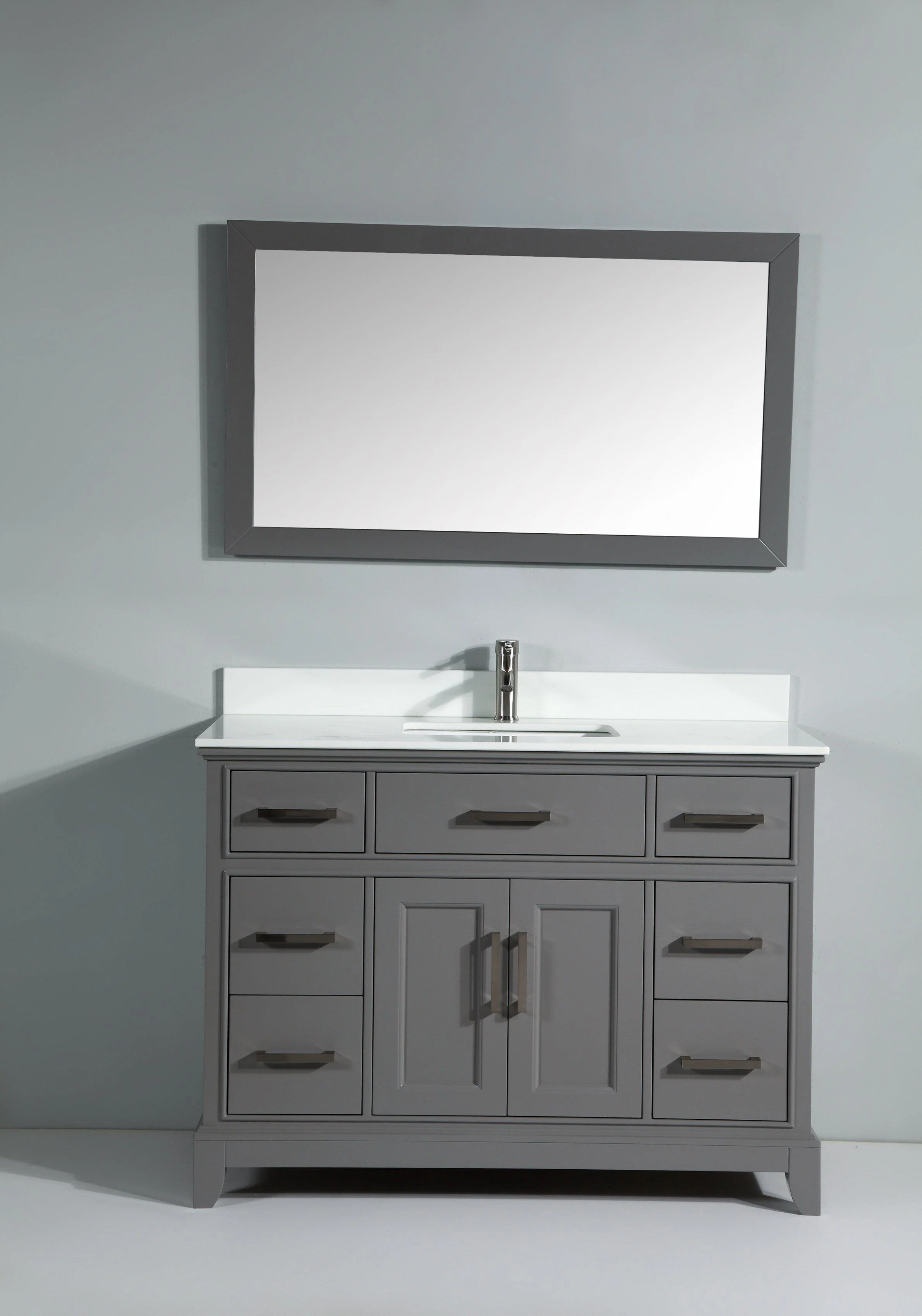 Vanity Art 48 in. Single Sink Vanity & Mirror - Grey, VA1048G - Cheap Abt