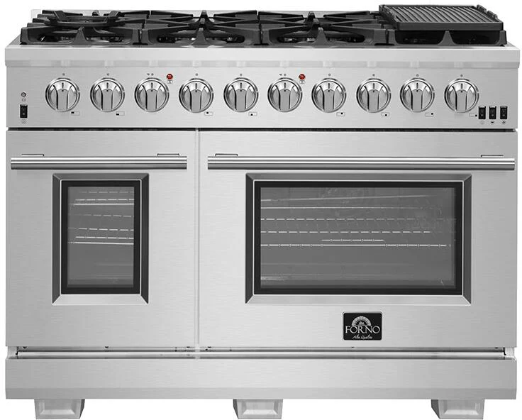 Forno 48″ Pro Series Capriasca Gas Burner / Gas Oven in Stainless Steel 8 Italian Burners, FFSGS6260-48 - Cheap Abt