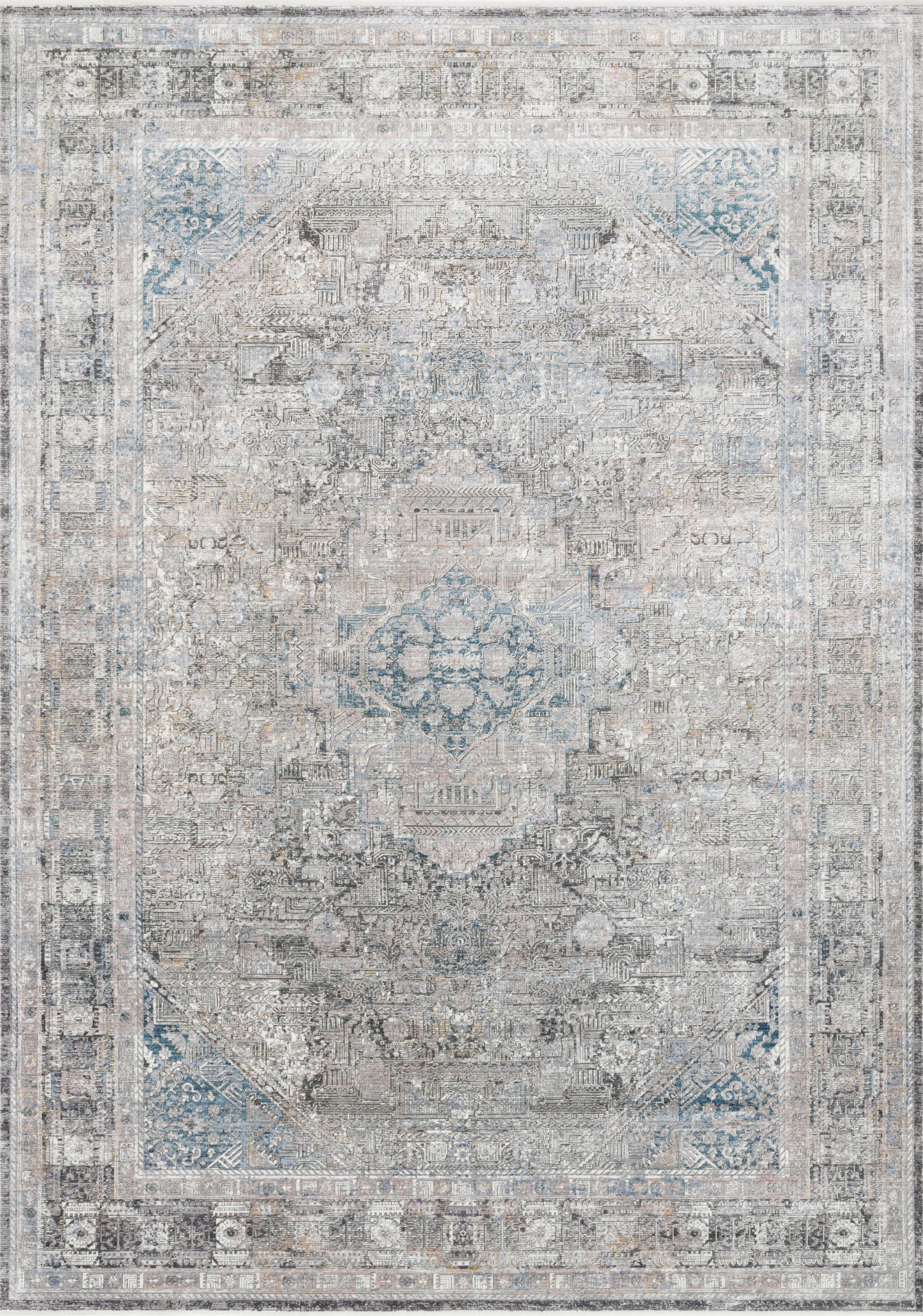 Loloi Rugs Gemma Collection Rug in Silver, Blue - 9'6